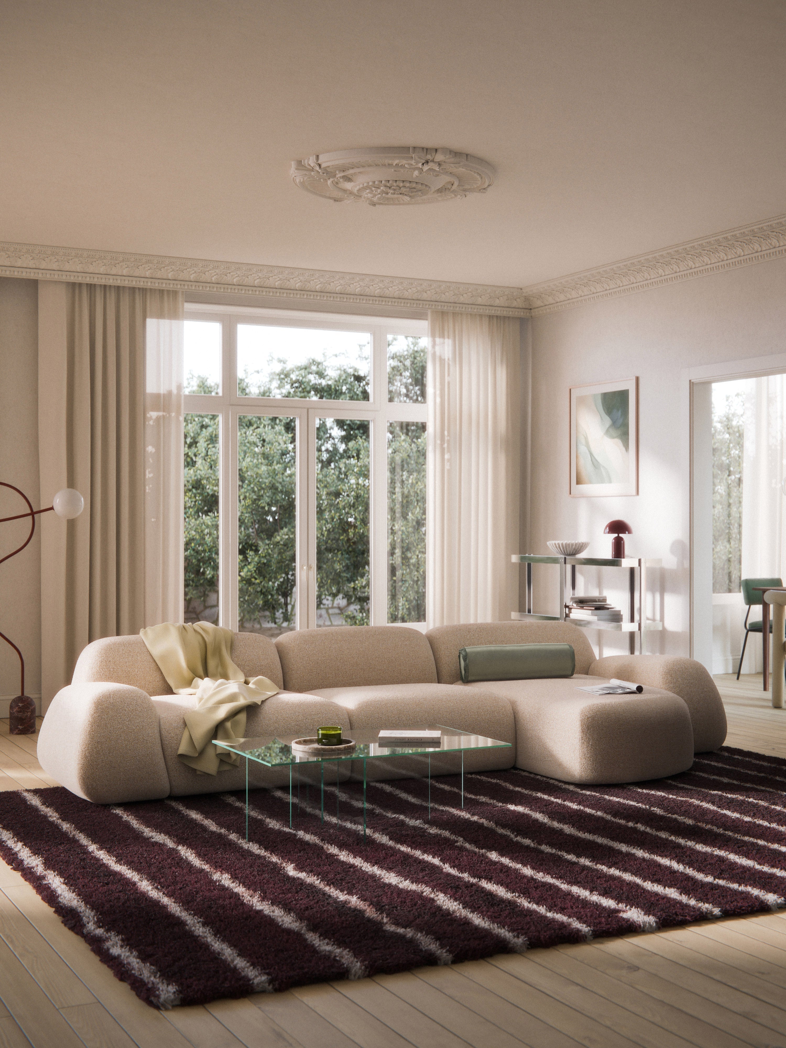 Wolke Modular Bouclé Corner Sofa (4-seater)