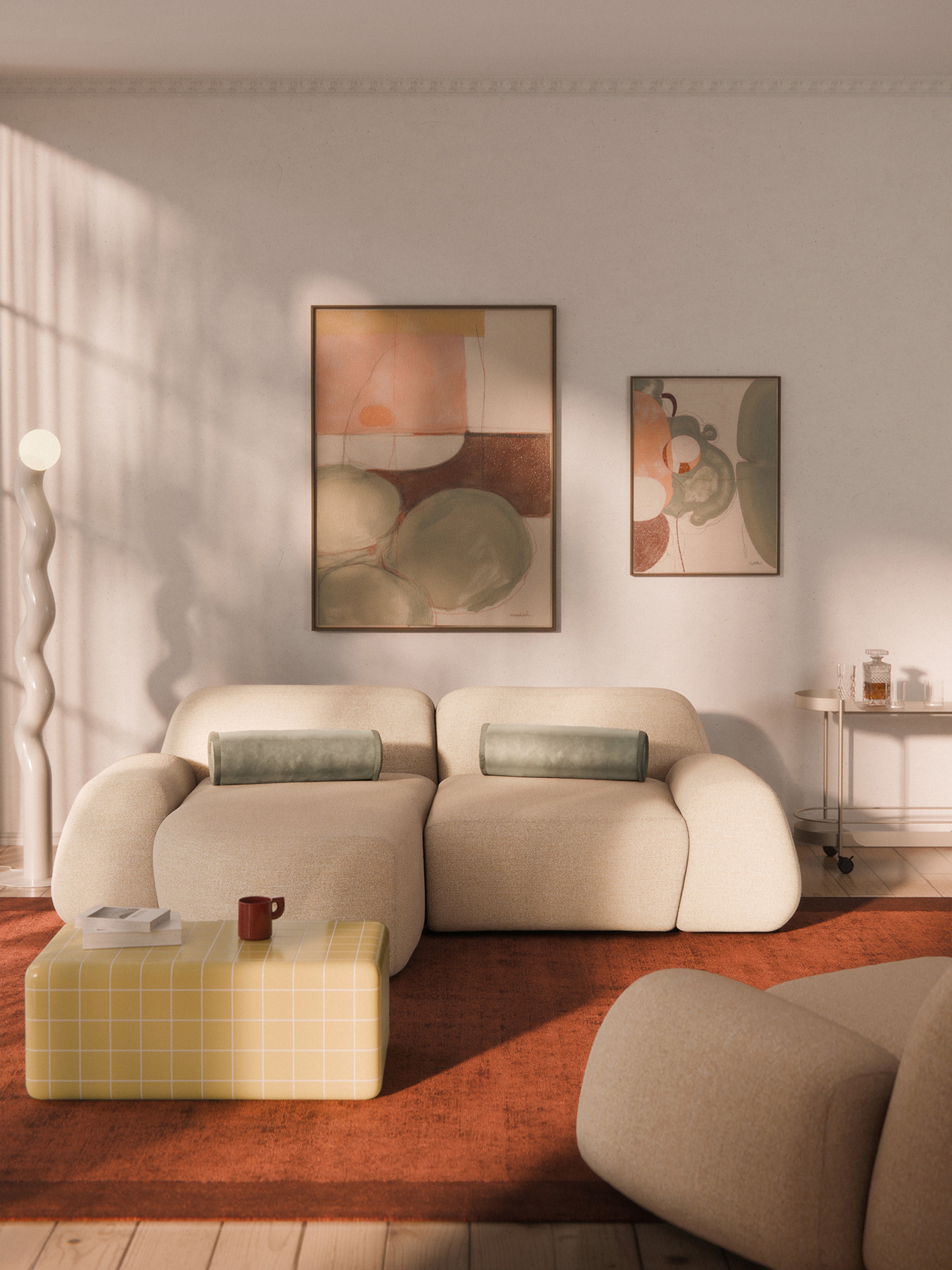 Wolke Modular Bouclé Corner Sofa (3-seater)