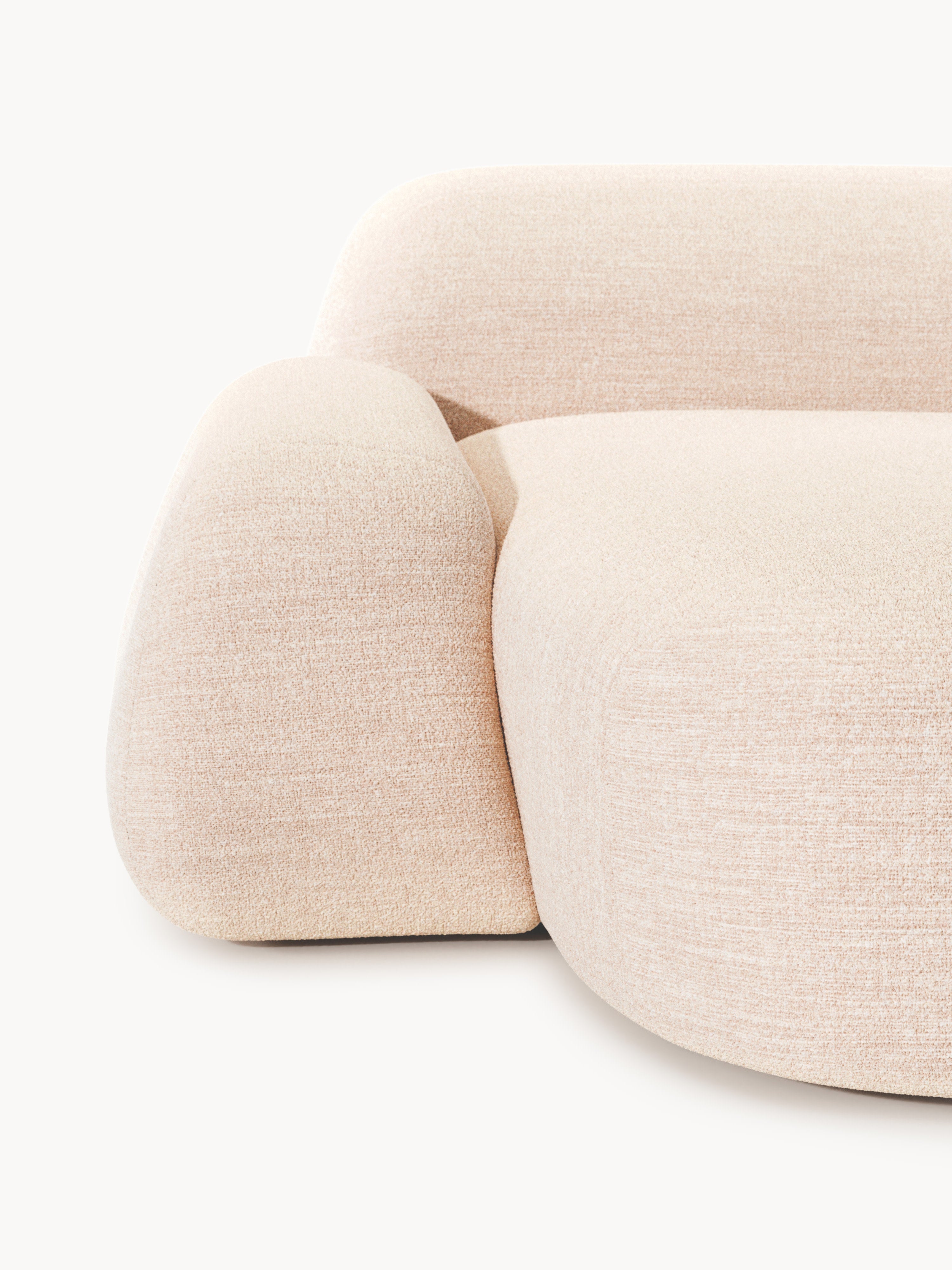 Wolke Modular Bouclé Corner Sofa (3-seater)