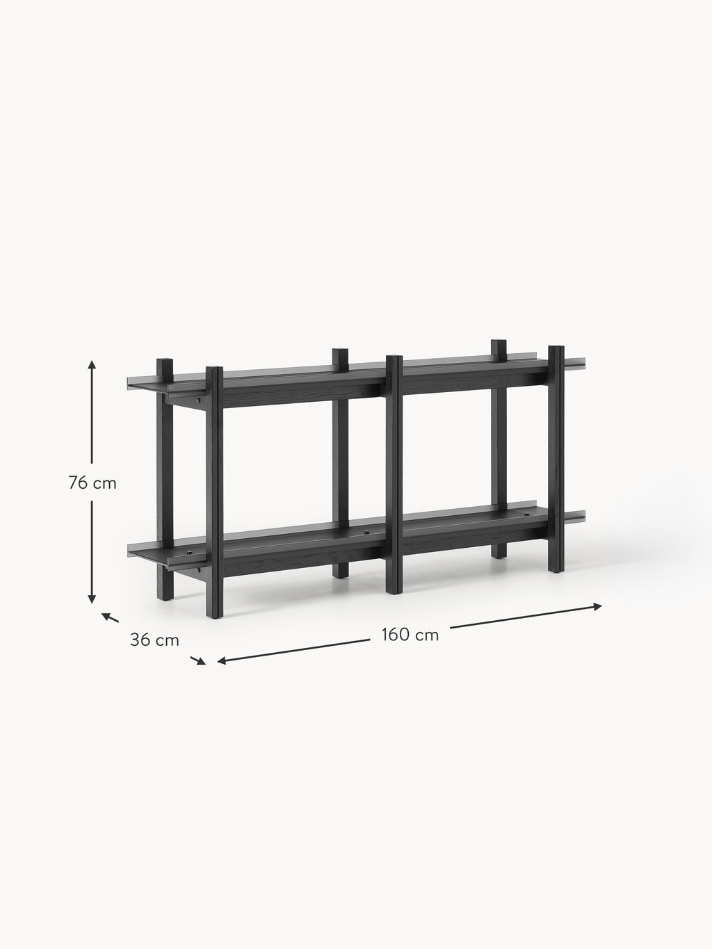Alex Oak Shelving Unit with Glass Shelves