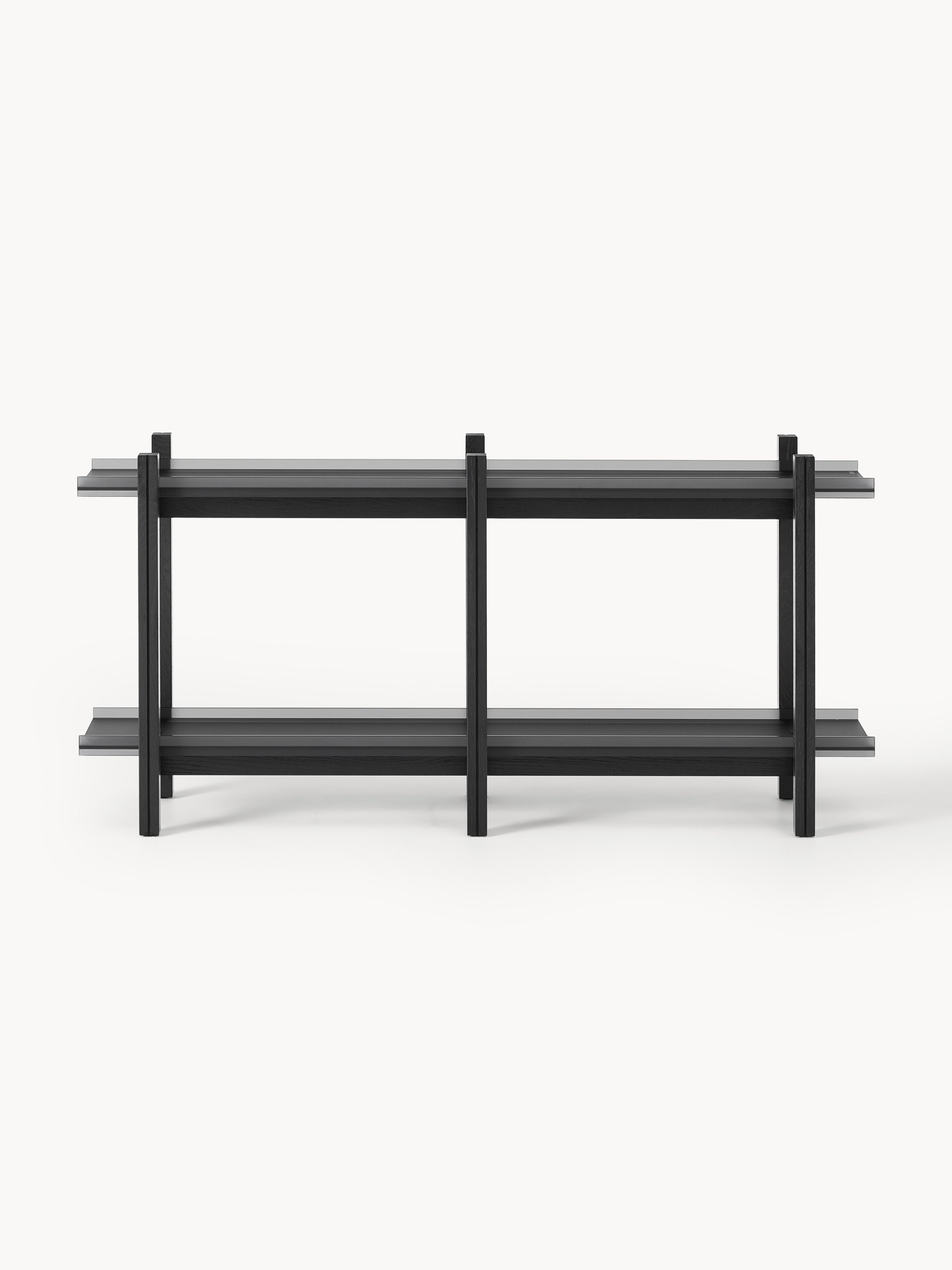 Alex Oak Shelving Unit with Glass Shelves