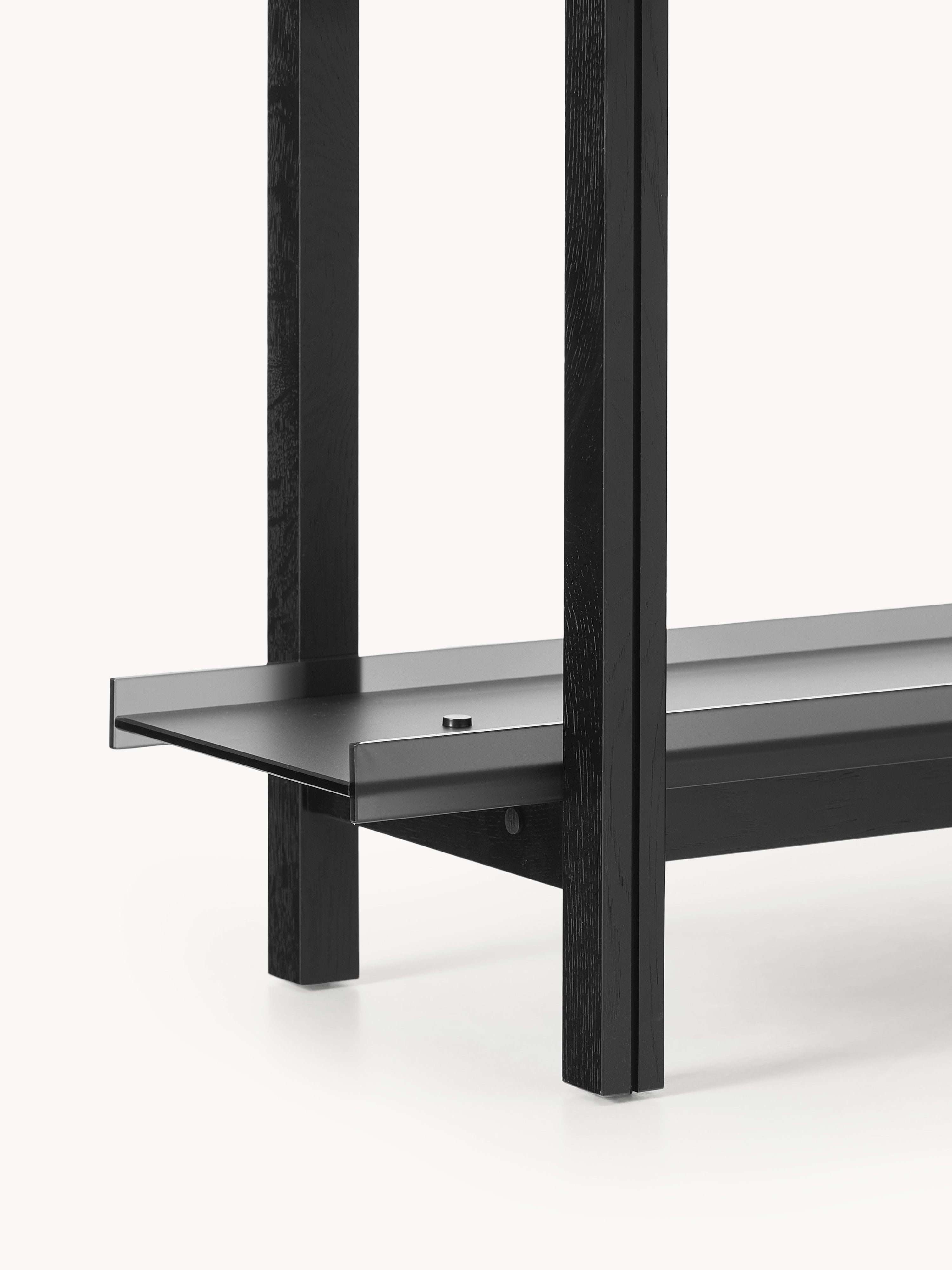 Alex Oak Shelving Unit with Glass Shelves