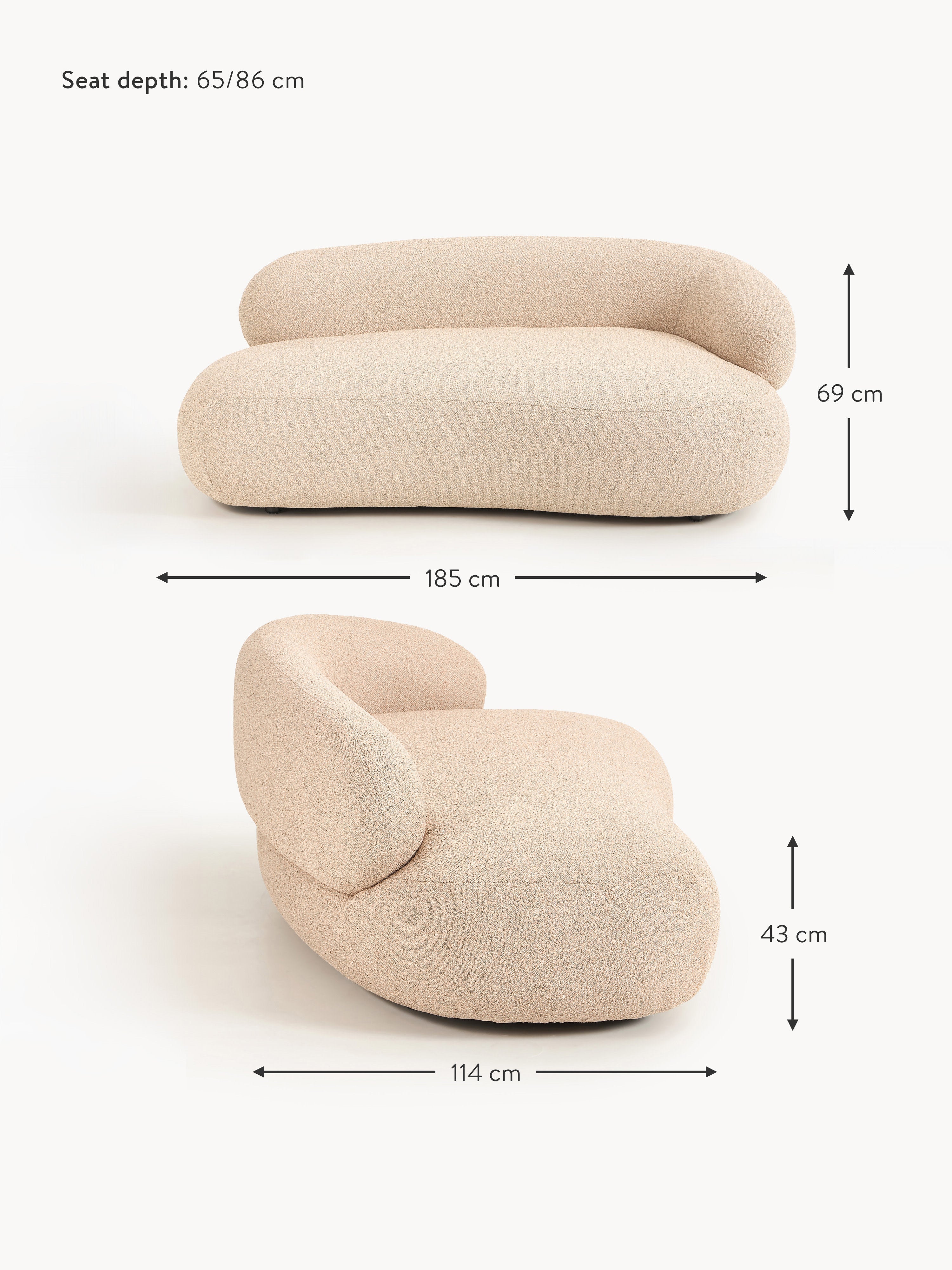 Alba Bouclé Sofa (2-seater)