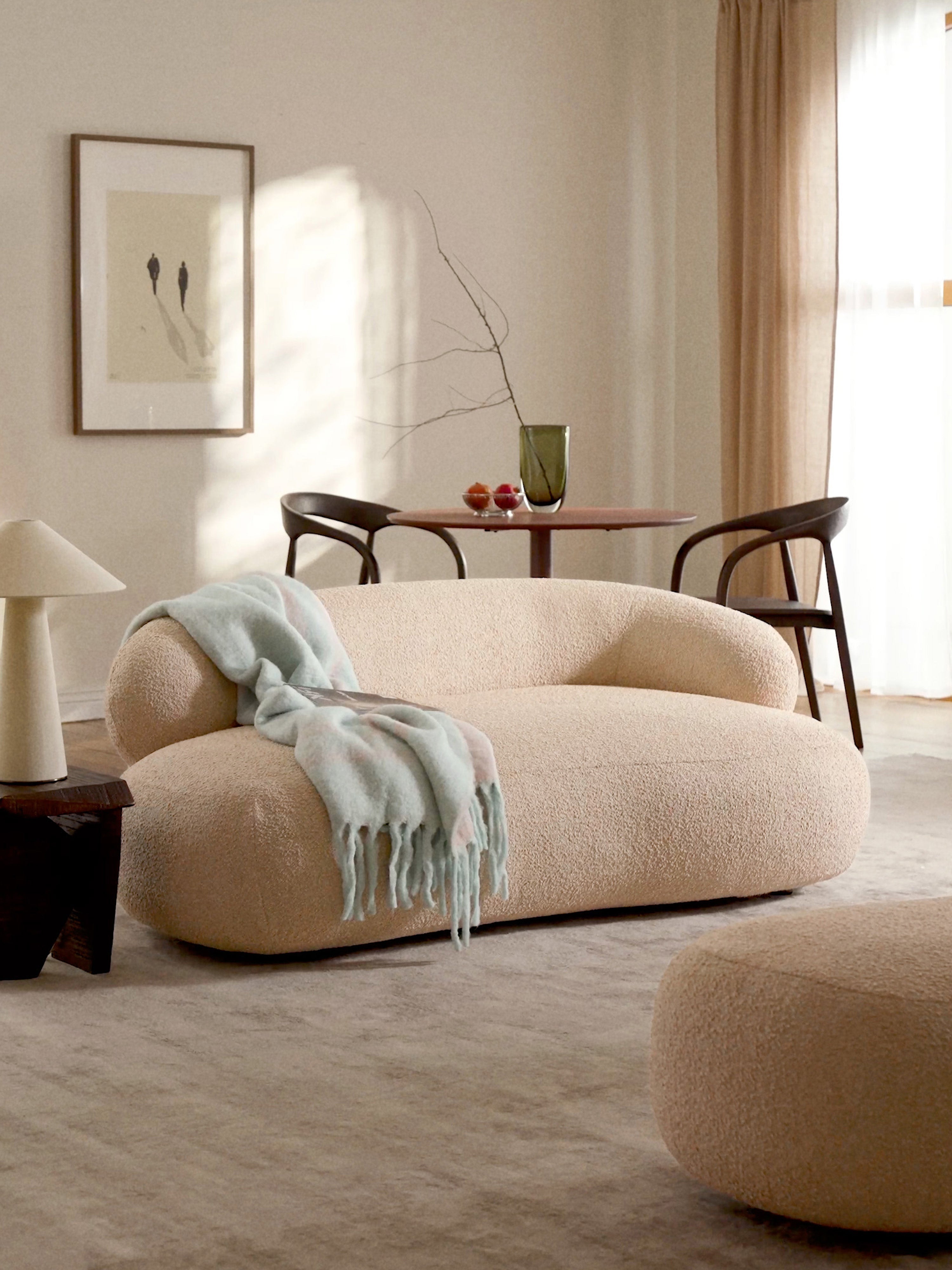 Alba Bouclé Sofa (2-seater)