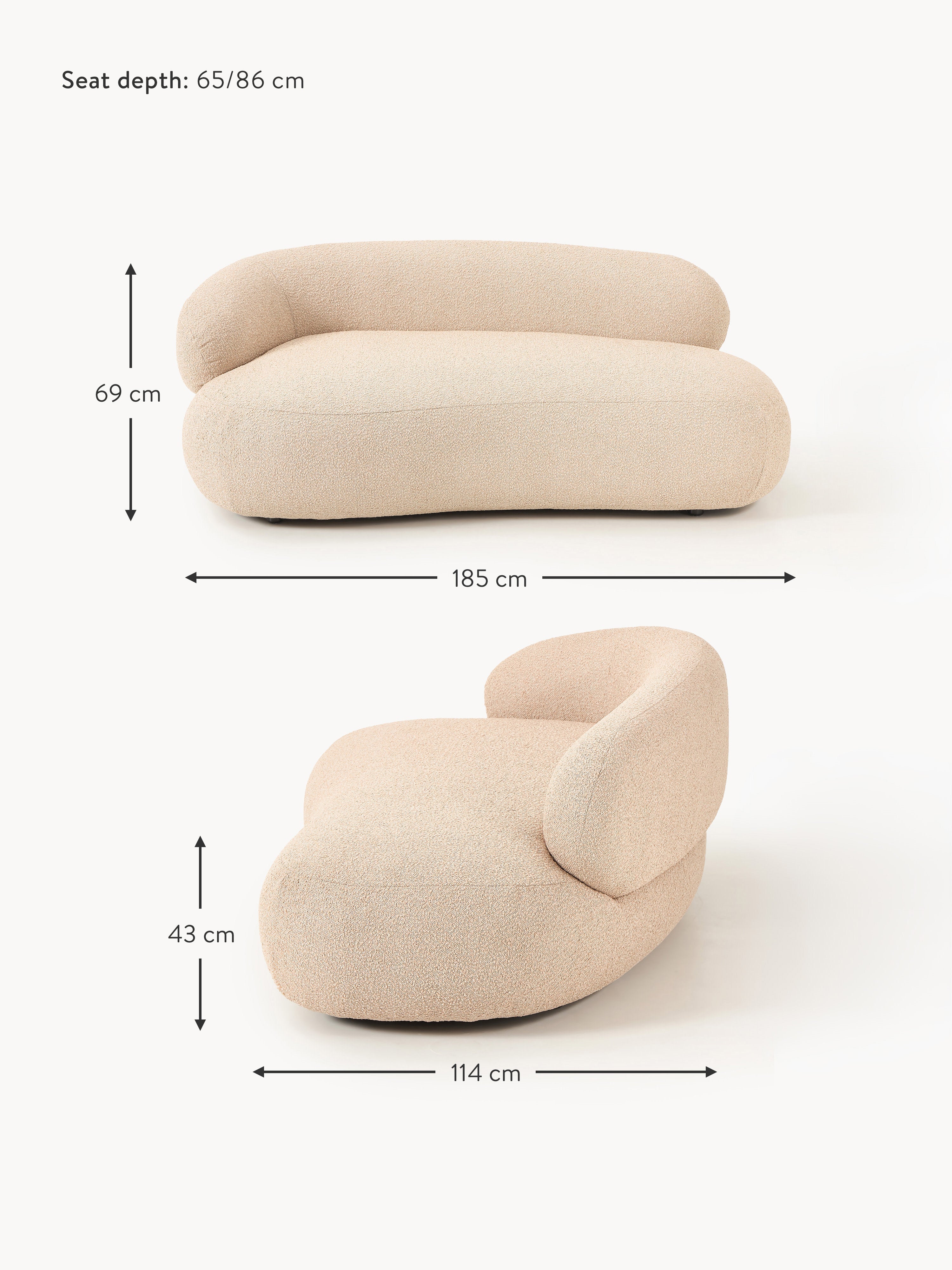 Alba Bouclé Sofa (2-seater)
