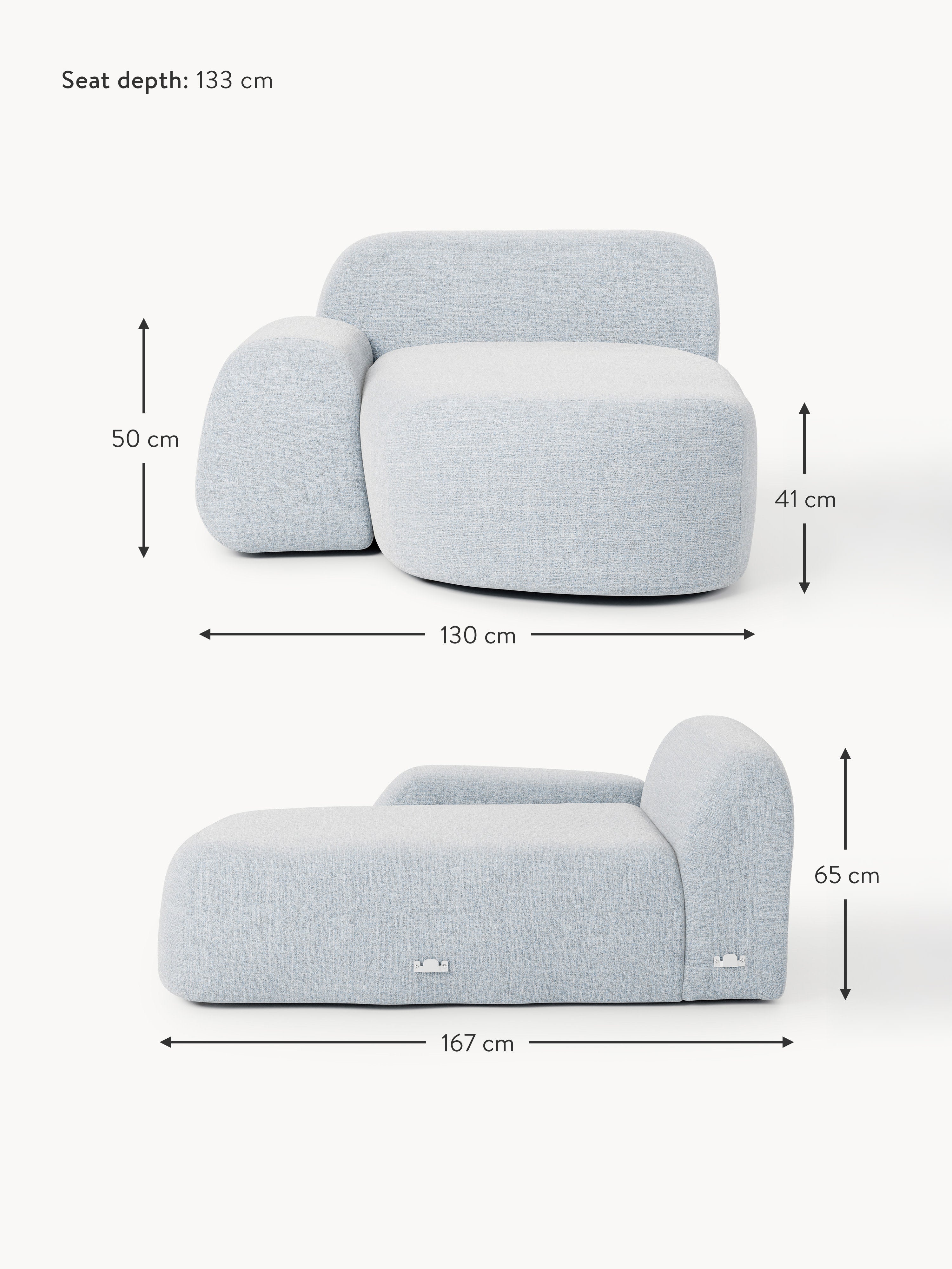 Wolke Bouclé Chaise Corner Module