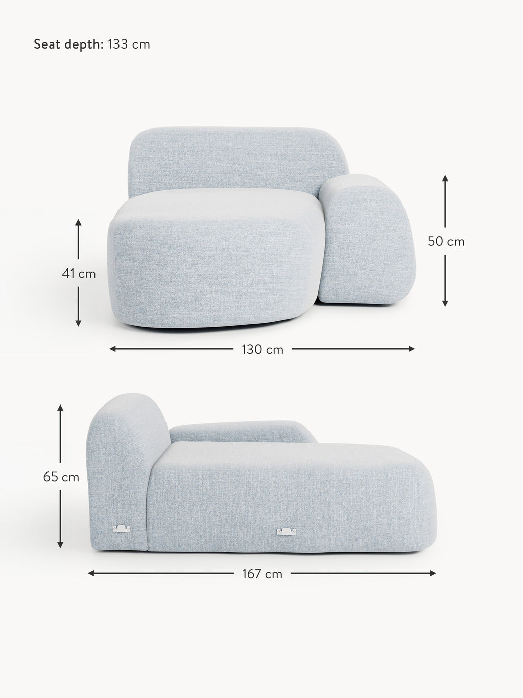 Wolke Bouclé Chaise Corner Module
