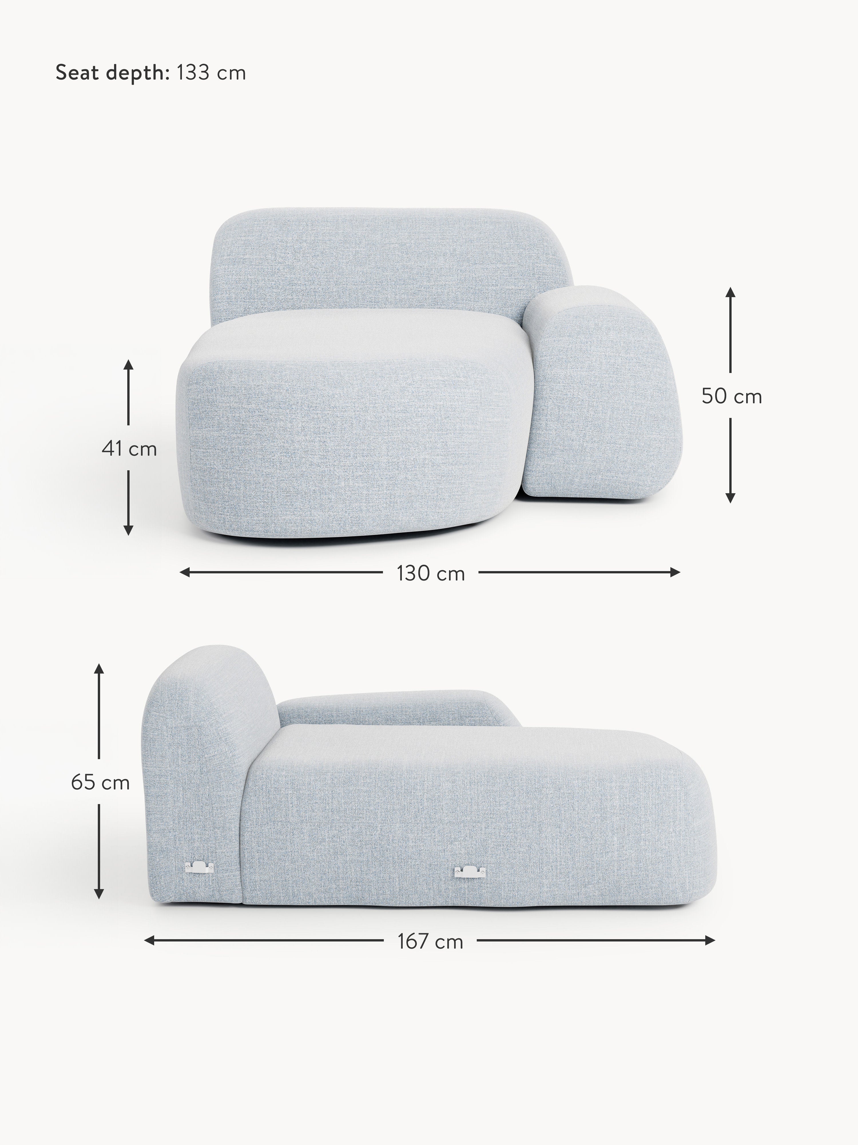 Wolke Bouclé Chaise Corner Module