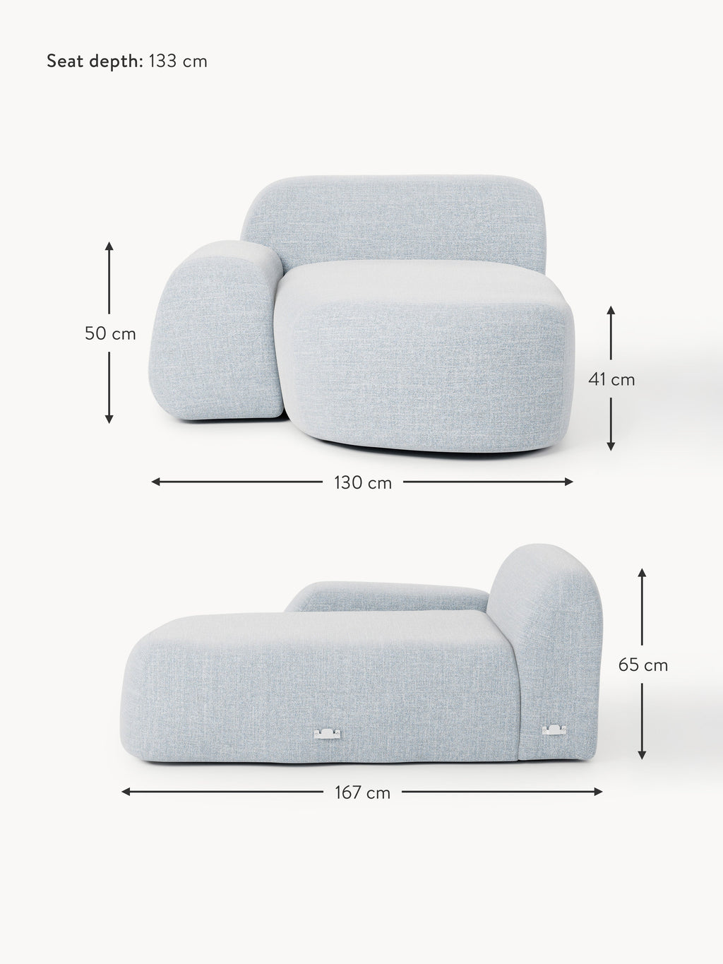 Wolke Bouclé Chaise Corner Module