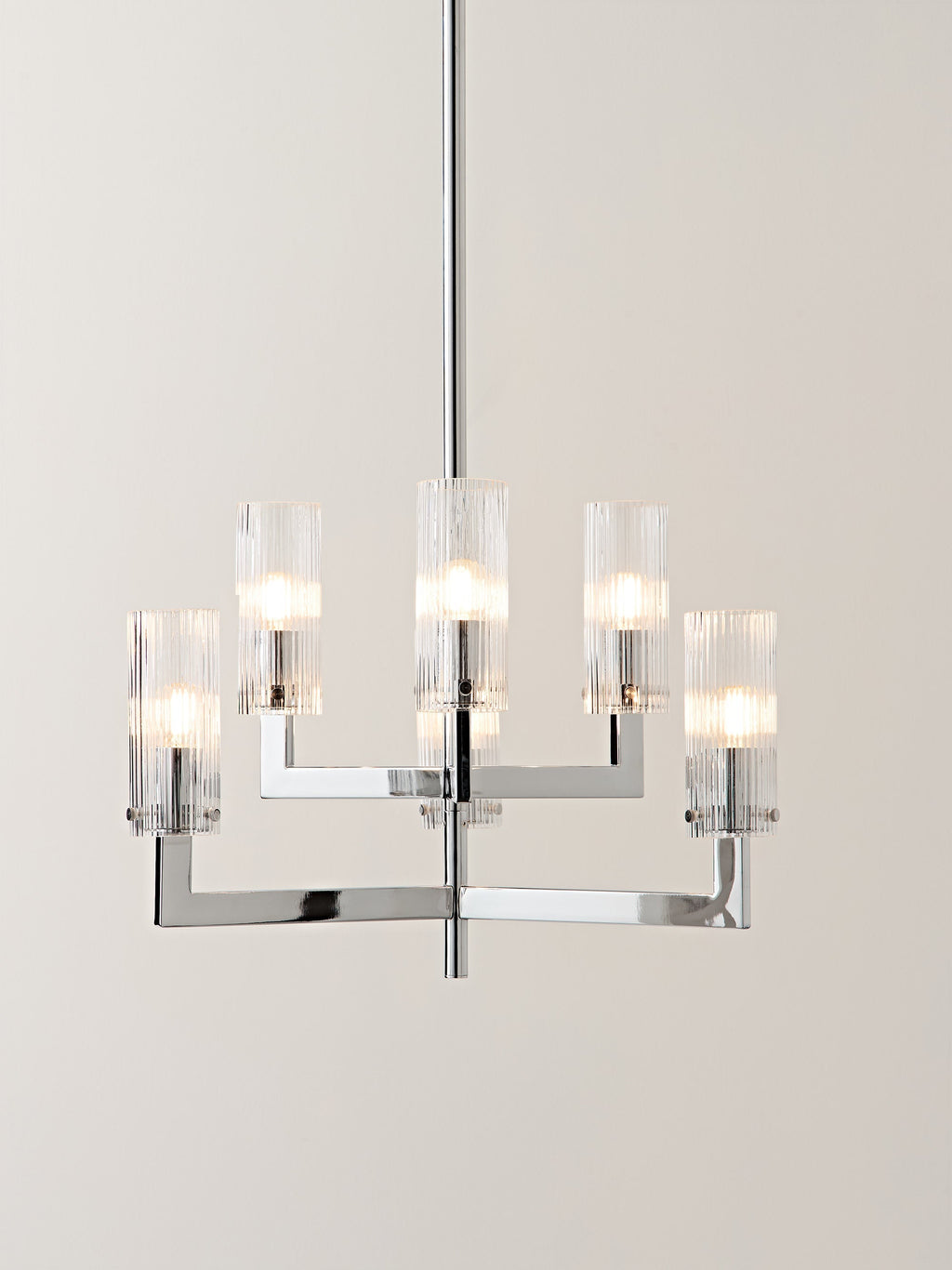 Ribbed Glass Chandelier Emmi