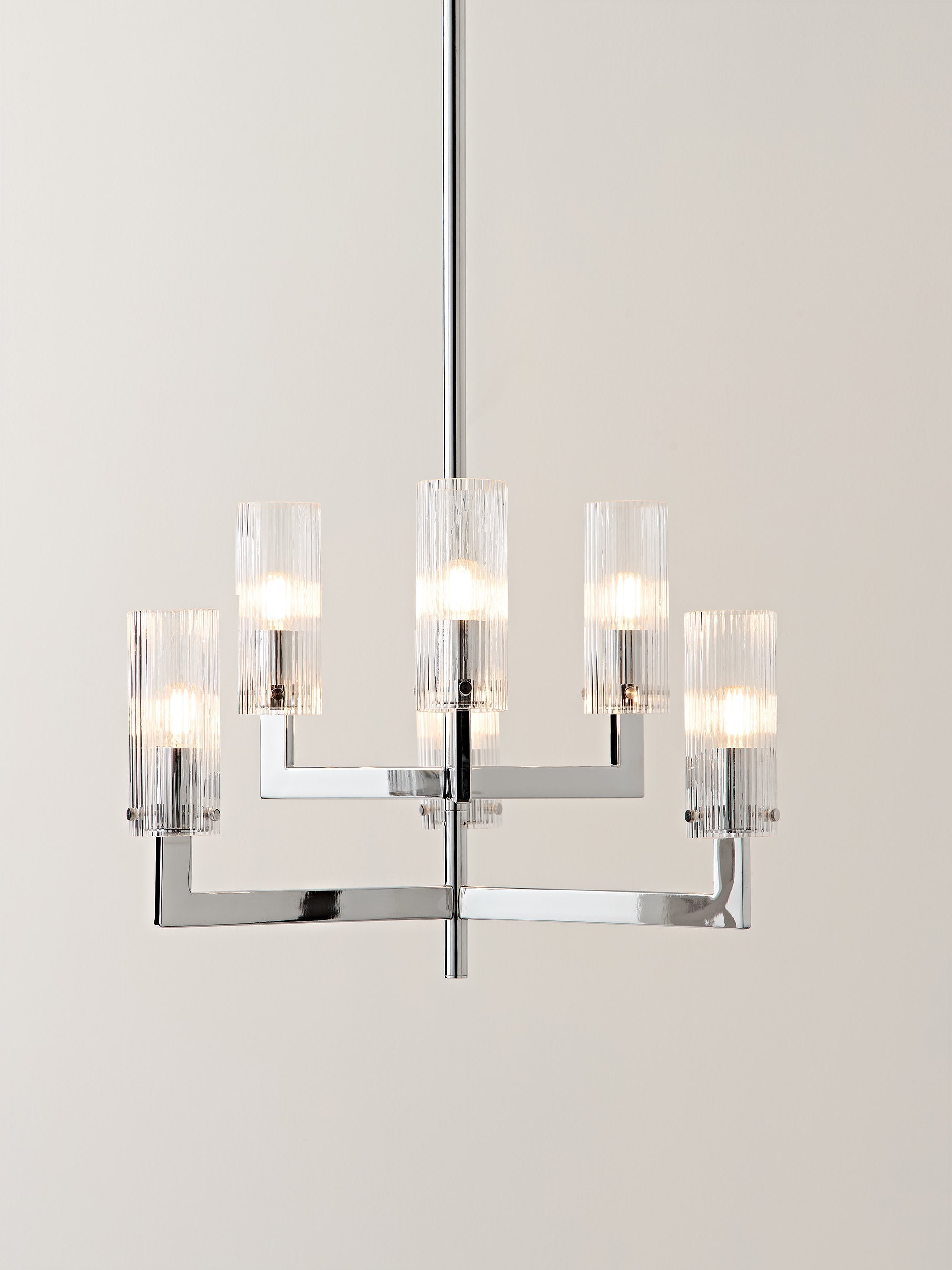 Ribbed Glass Chandelier Emmi