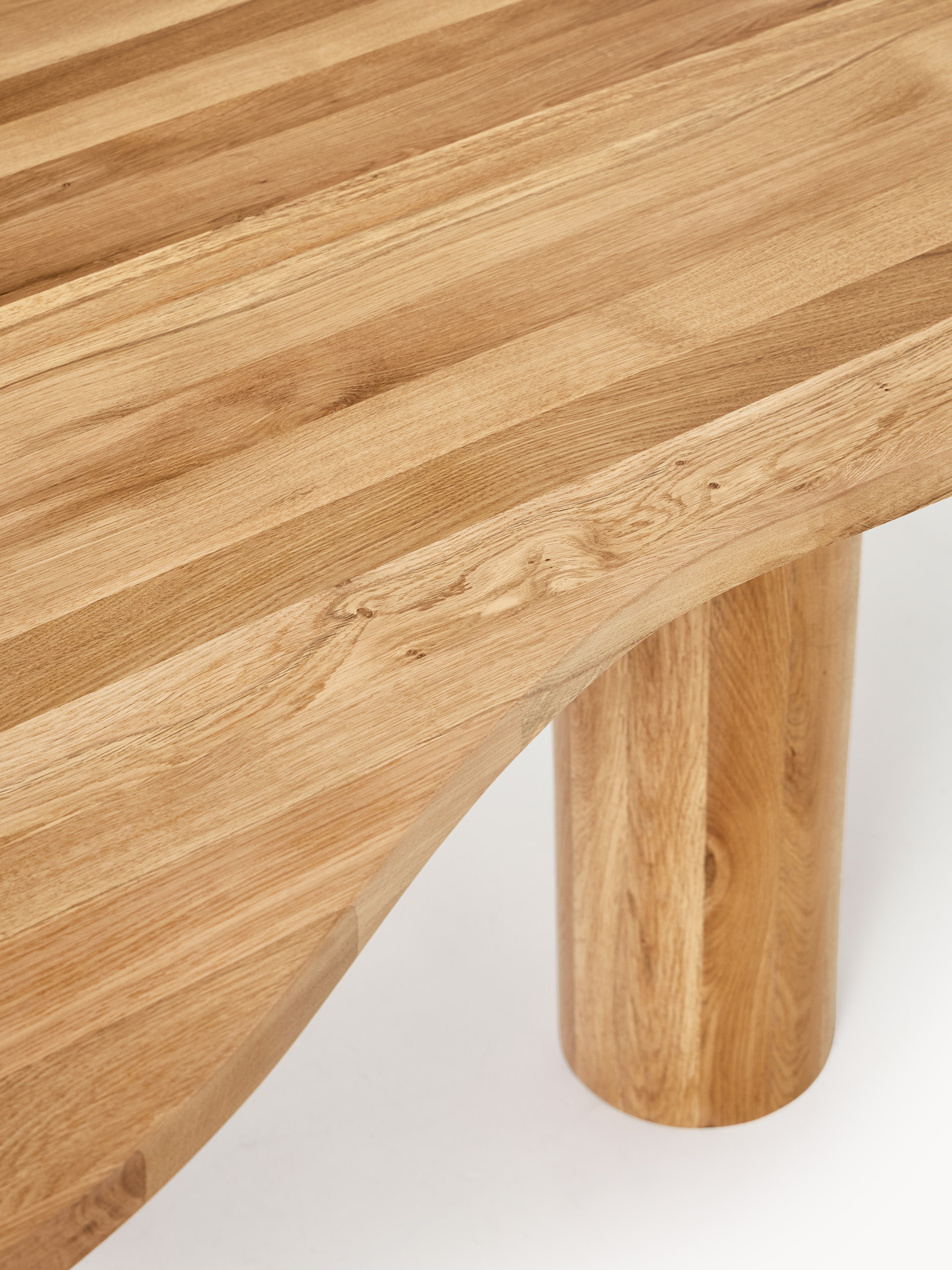 Naruto Organic-Shaped Oak Wood Dining Table, in various sizes