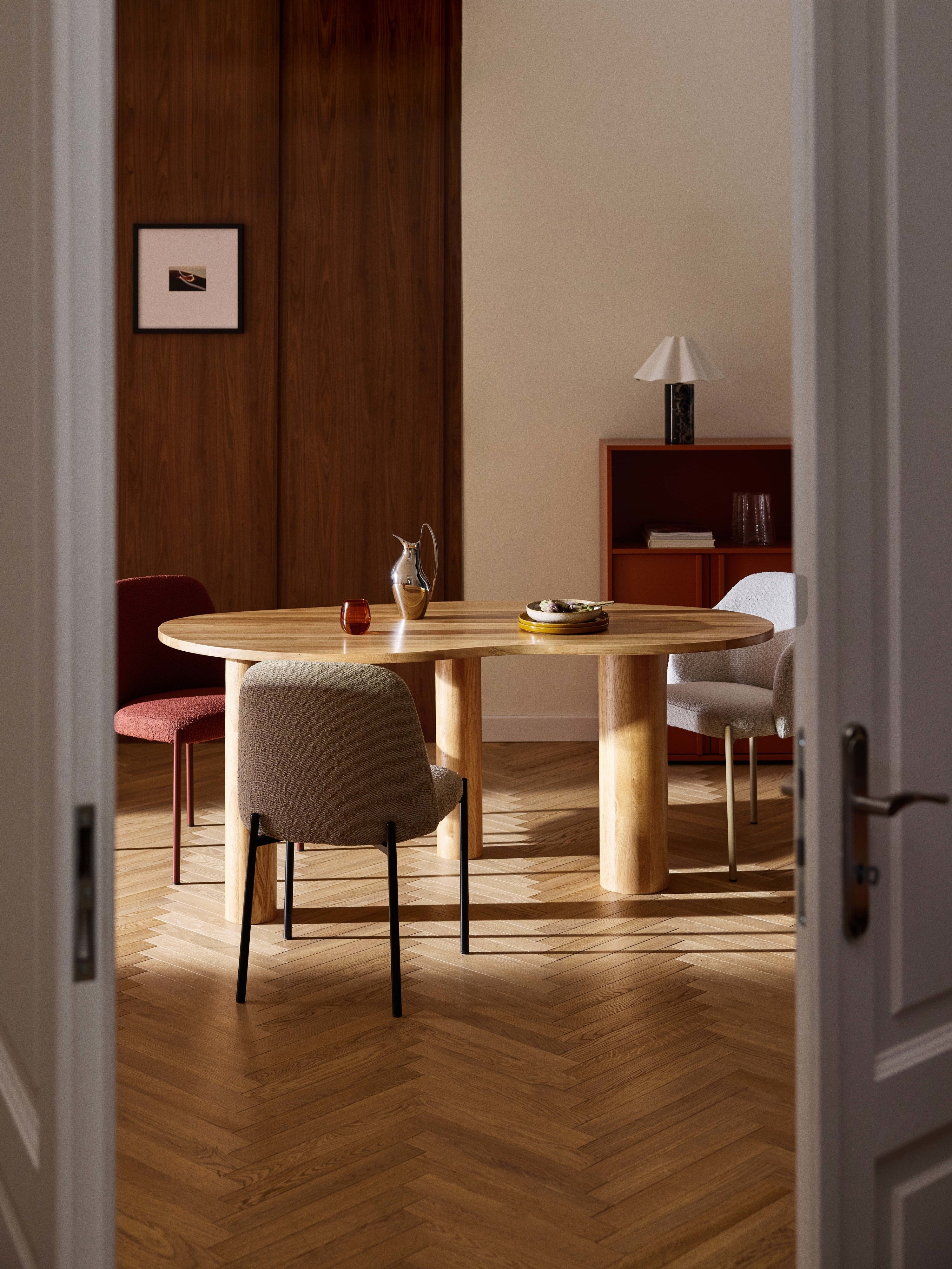 Naruto Organic-Shaped Oak Wood Dining Table, in various sizes