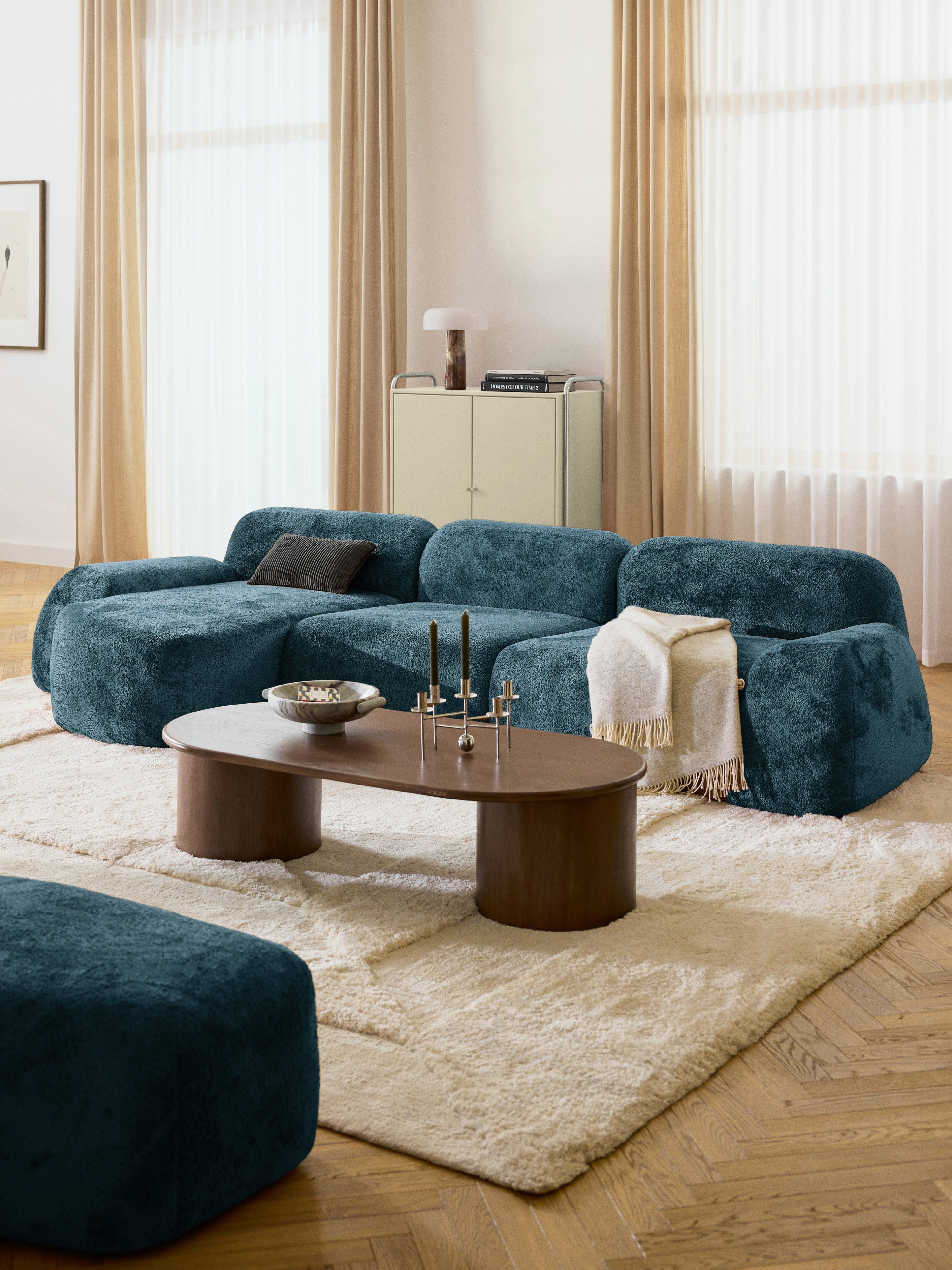 Wolke Modular Teddy Bouclé Corner Sofa (4-seater)