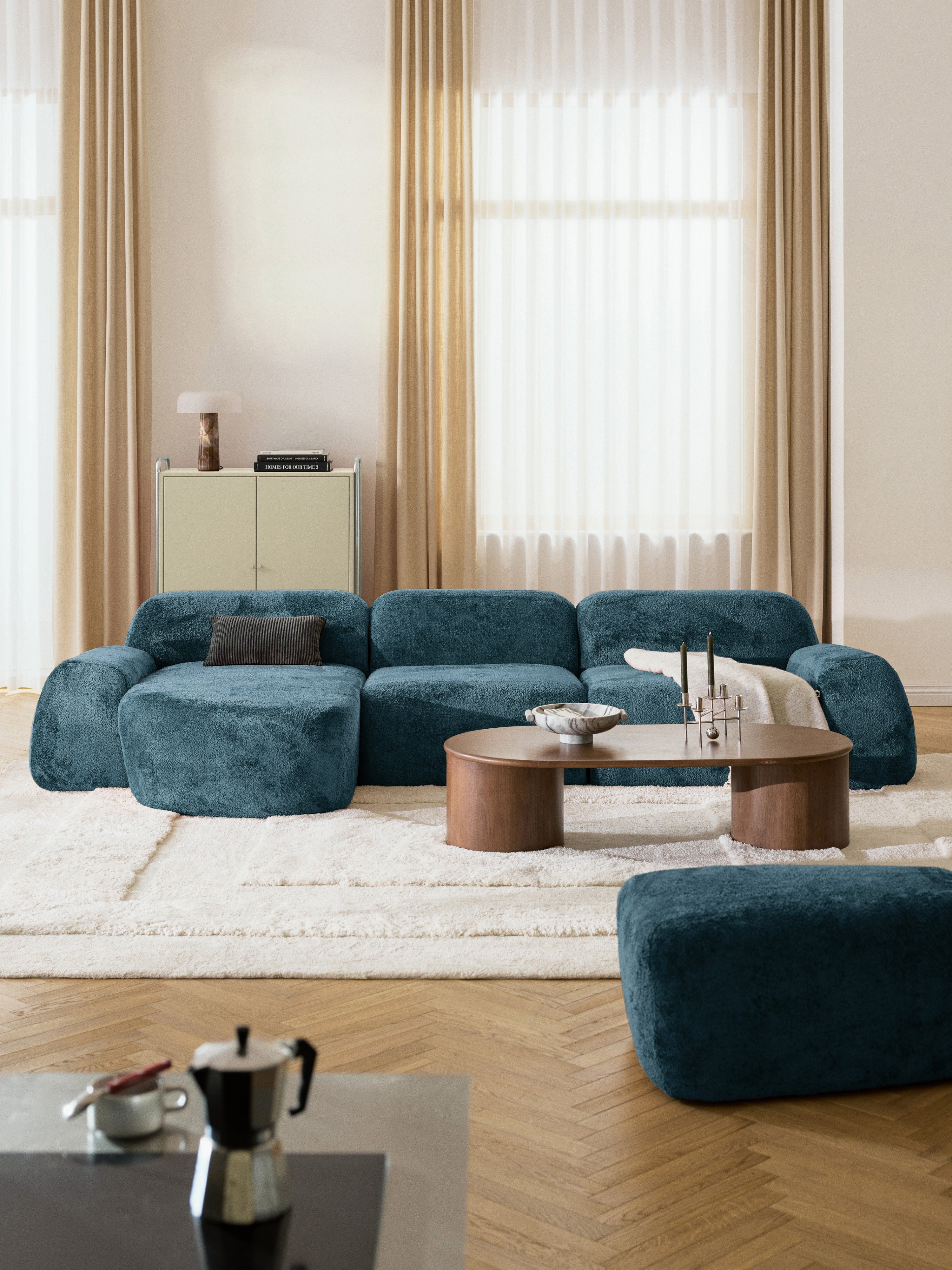 Wolke Modular Teddy Bouclé Corner Sofa (4-seater)
