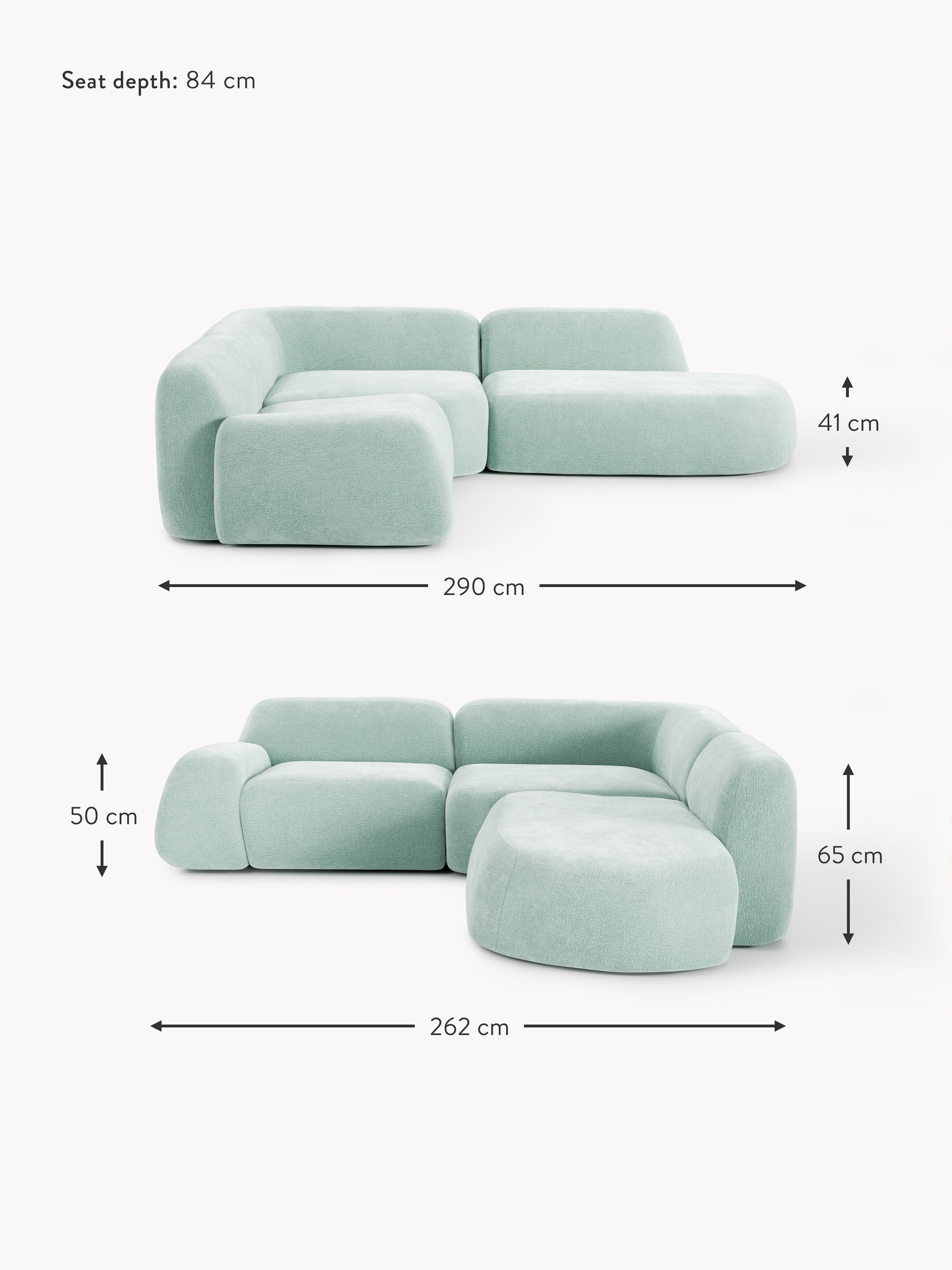 Wolke Modular Corner Sofa (4-seater) with Chaise End