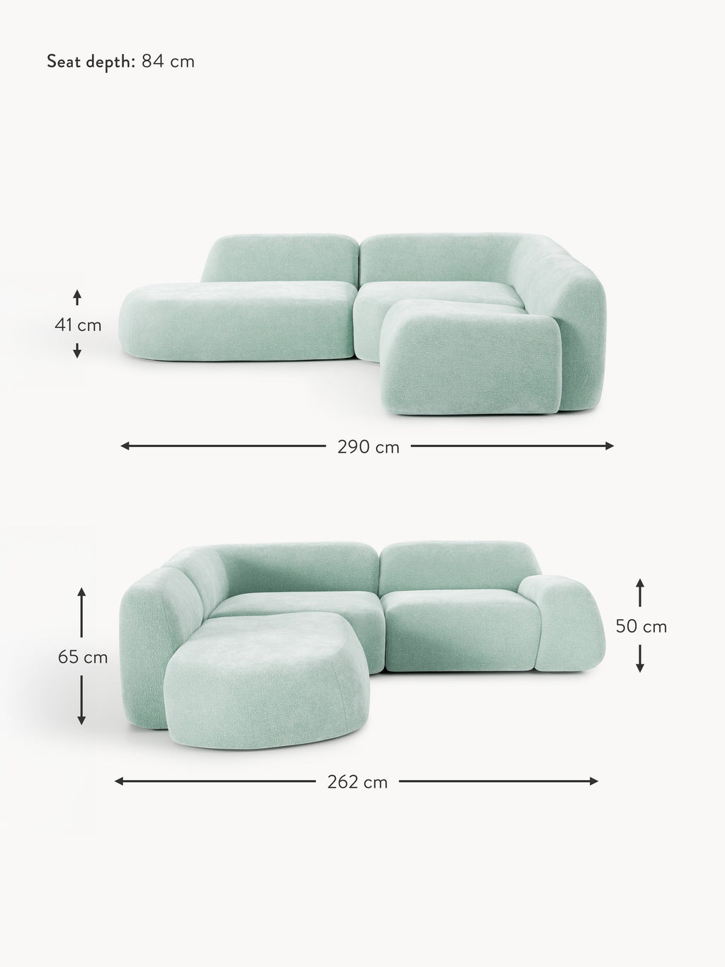 Wolke Modular Corner Sofa (4-seater) with Chaise End