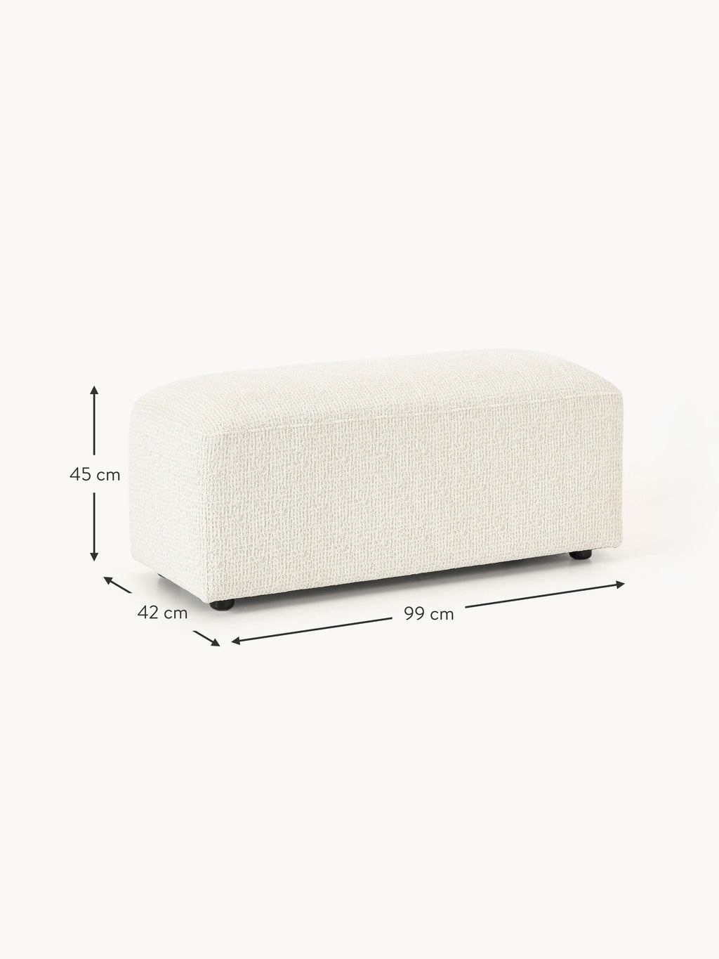 Melva Ottoman, W 99 x D 42 cm