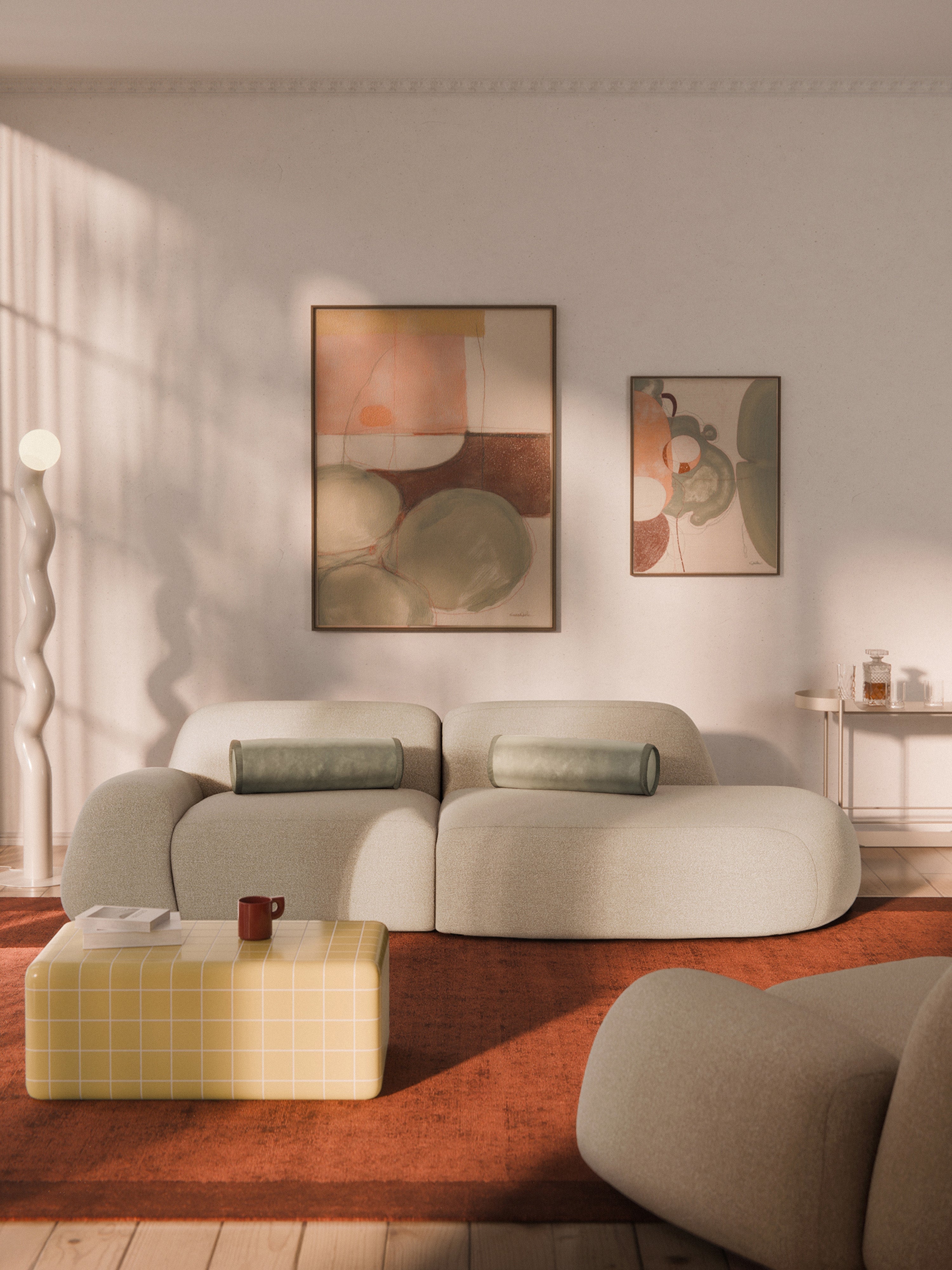 Wolke Modular Bouclé Chaise (3-seater)
