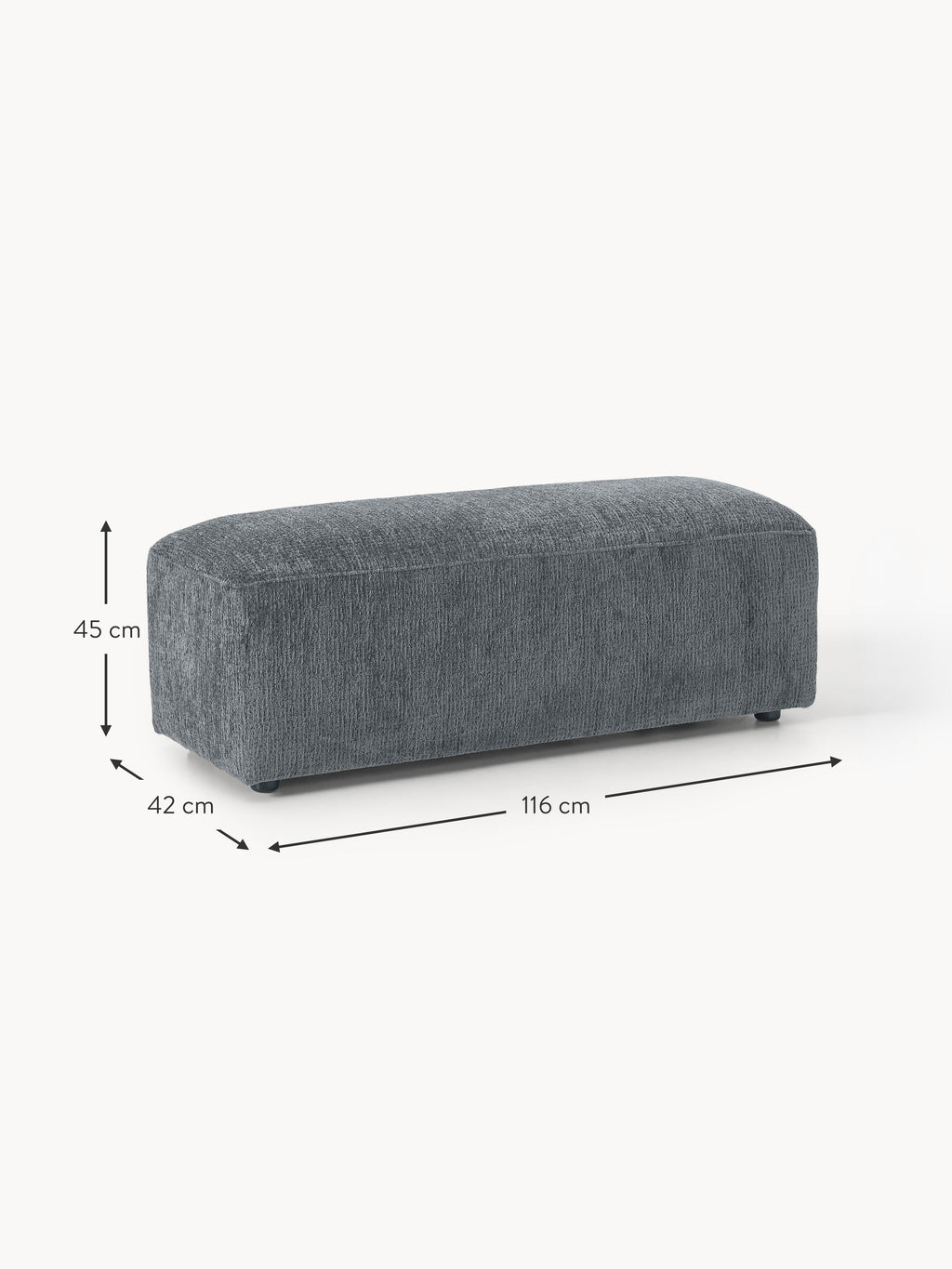 Melva XL Ottoman, W 116 x D 42 cm