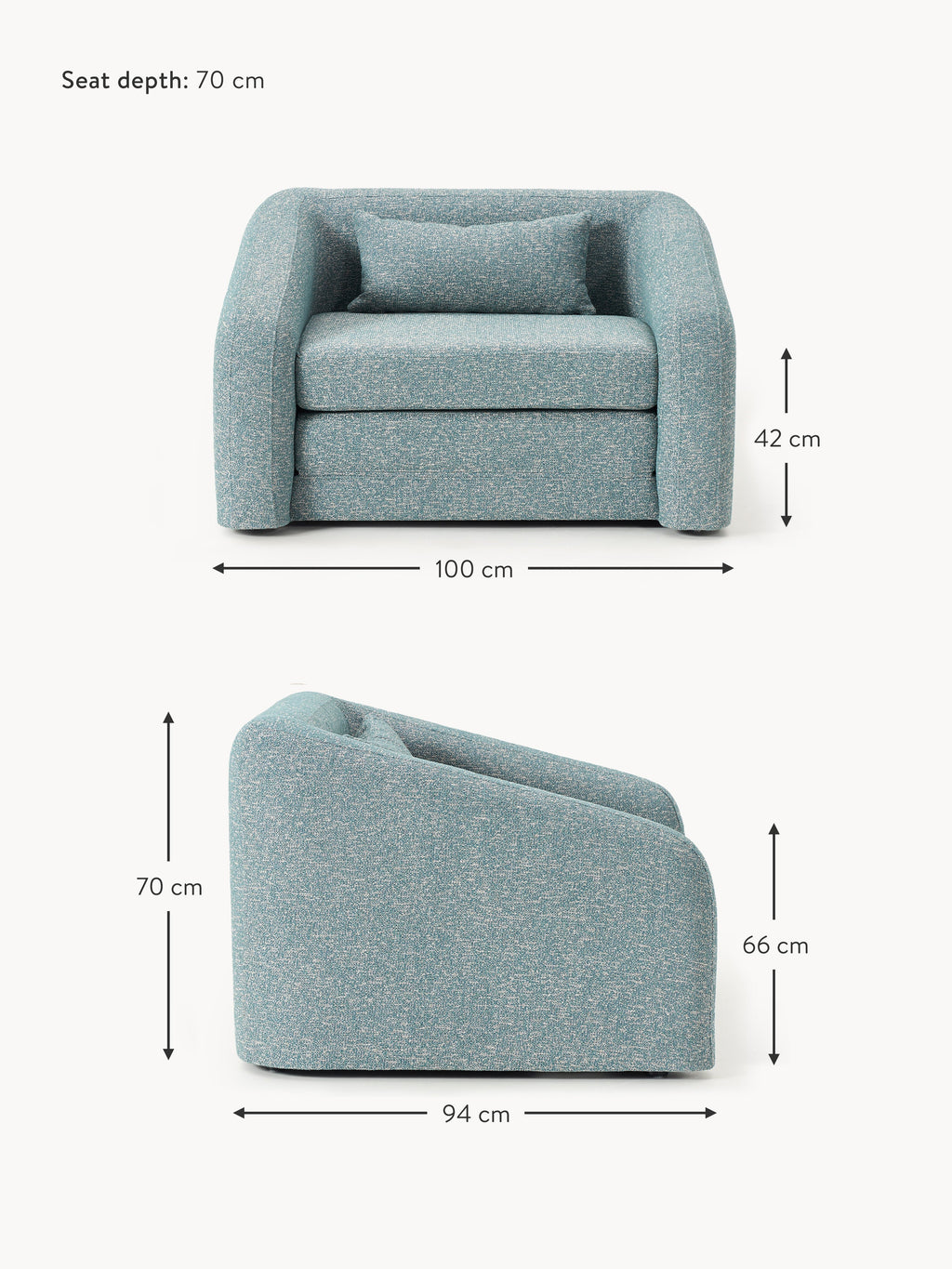 Eliot Bouclé Chair Bed