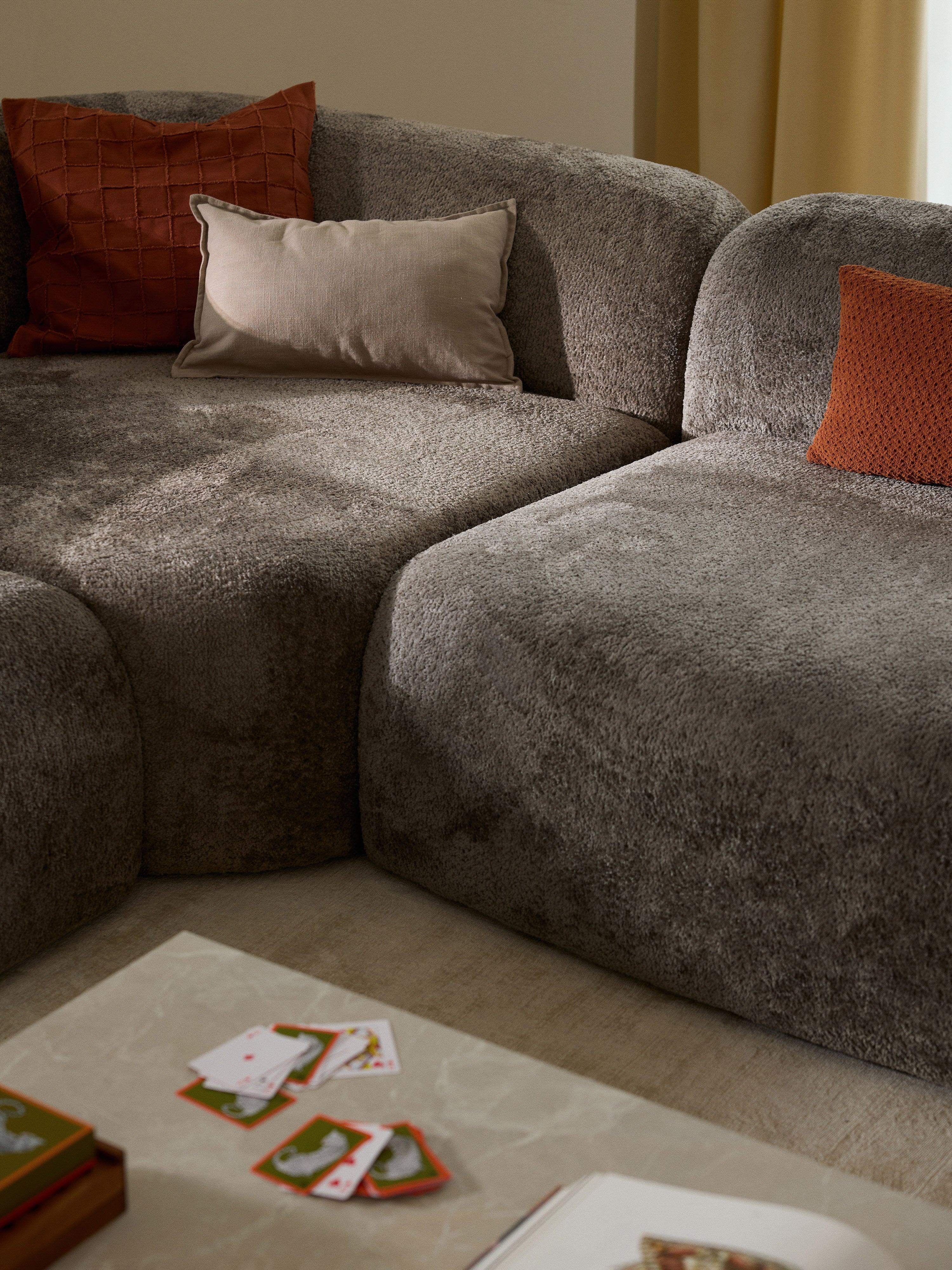 Wolke Modular Teddy Bouclé Corner Sofa (4-seater) with Chaise End