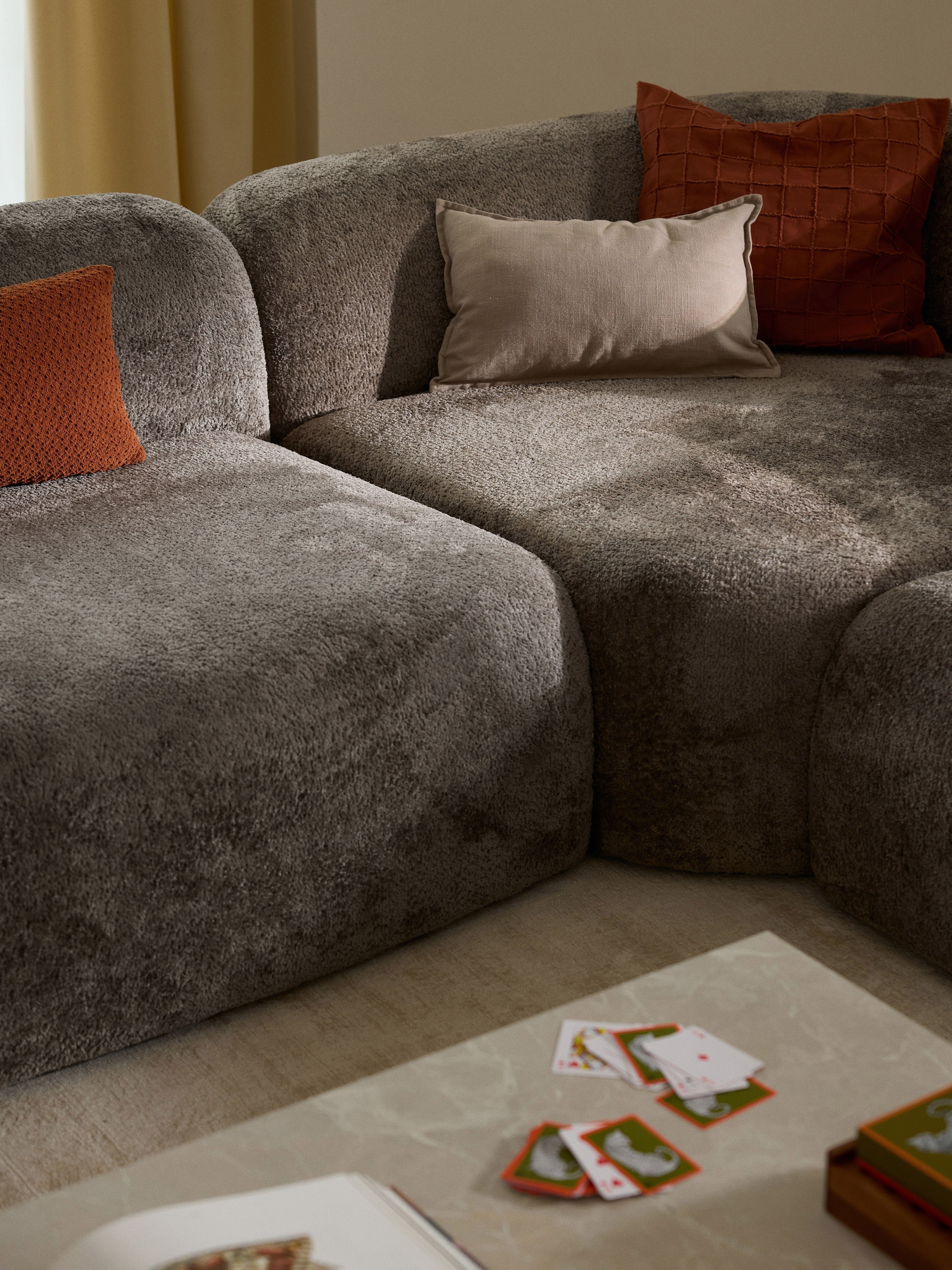 Wolke Modular Teddy Bouclé Corner Sofa (4-seater) with Chaise End