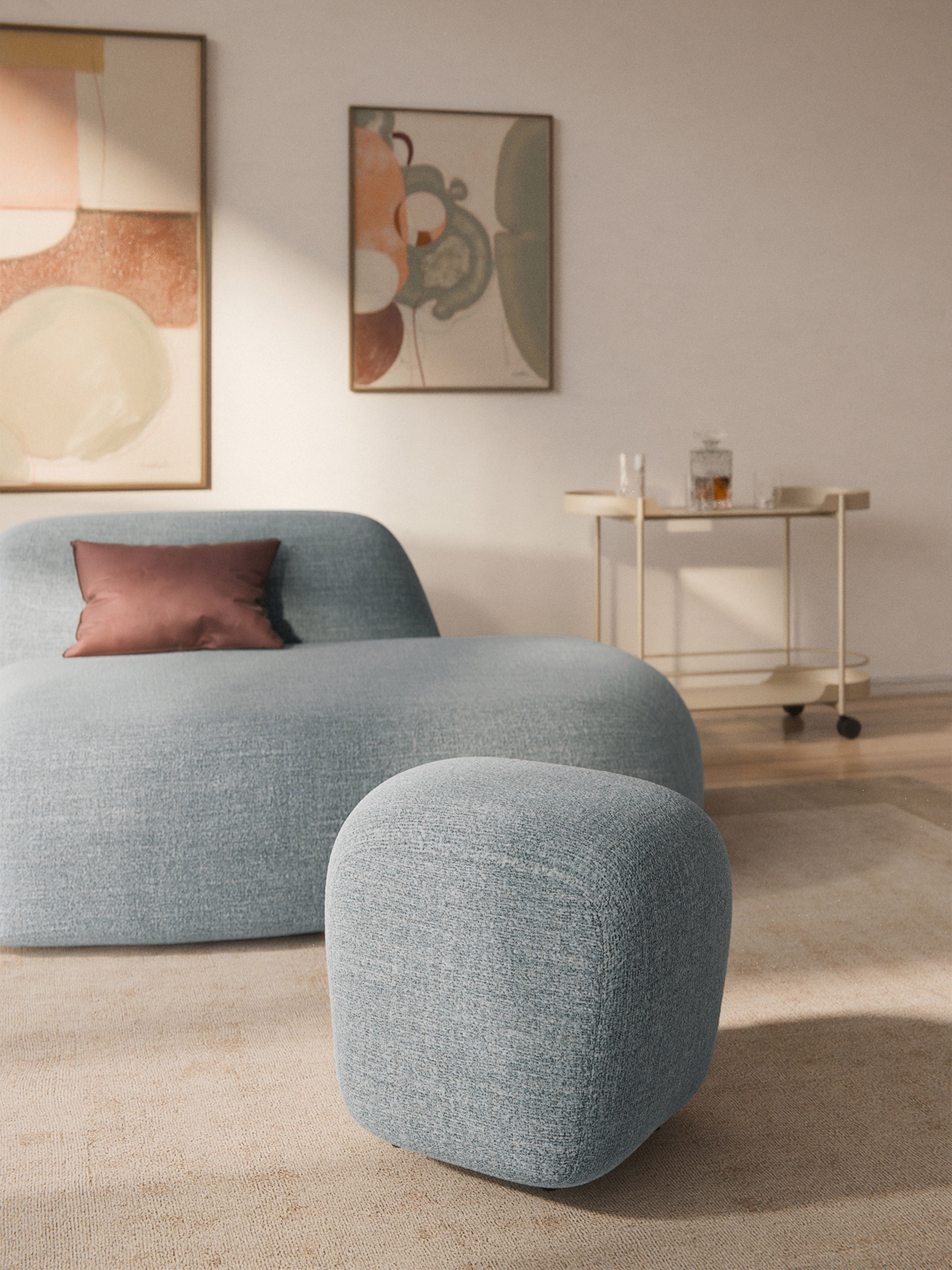 Wolke High Bouclé Ottoman