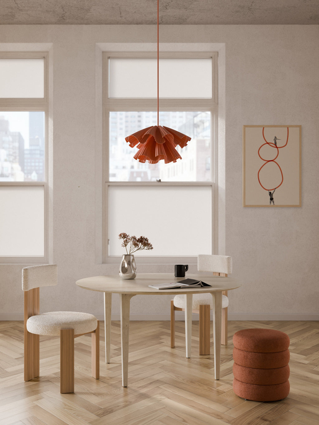 Archie Round Oak Wood Dining Table, various sizes