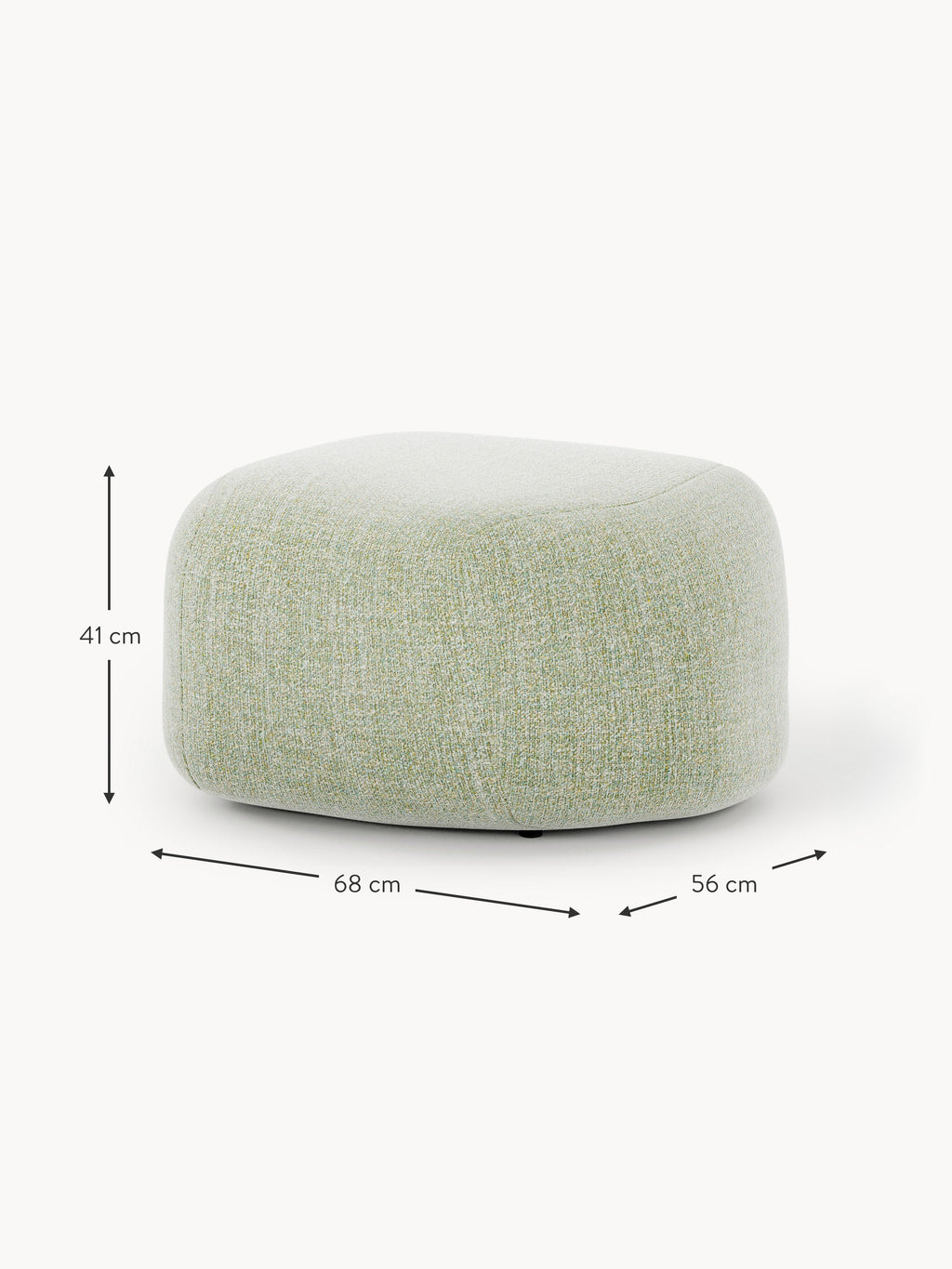 Wolke Oval Bouclé Ottoman