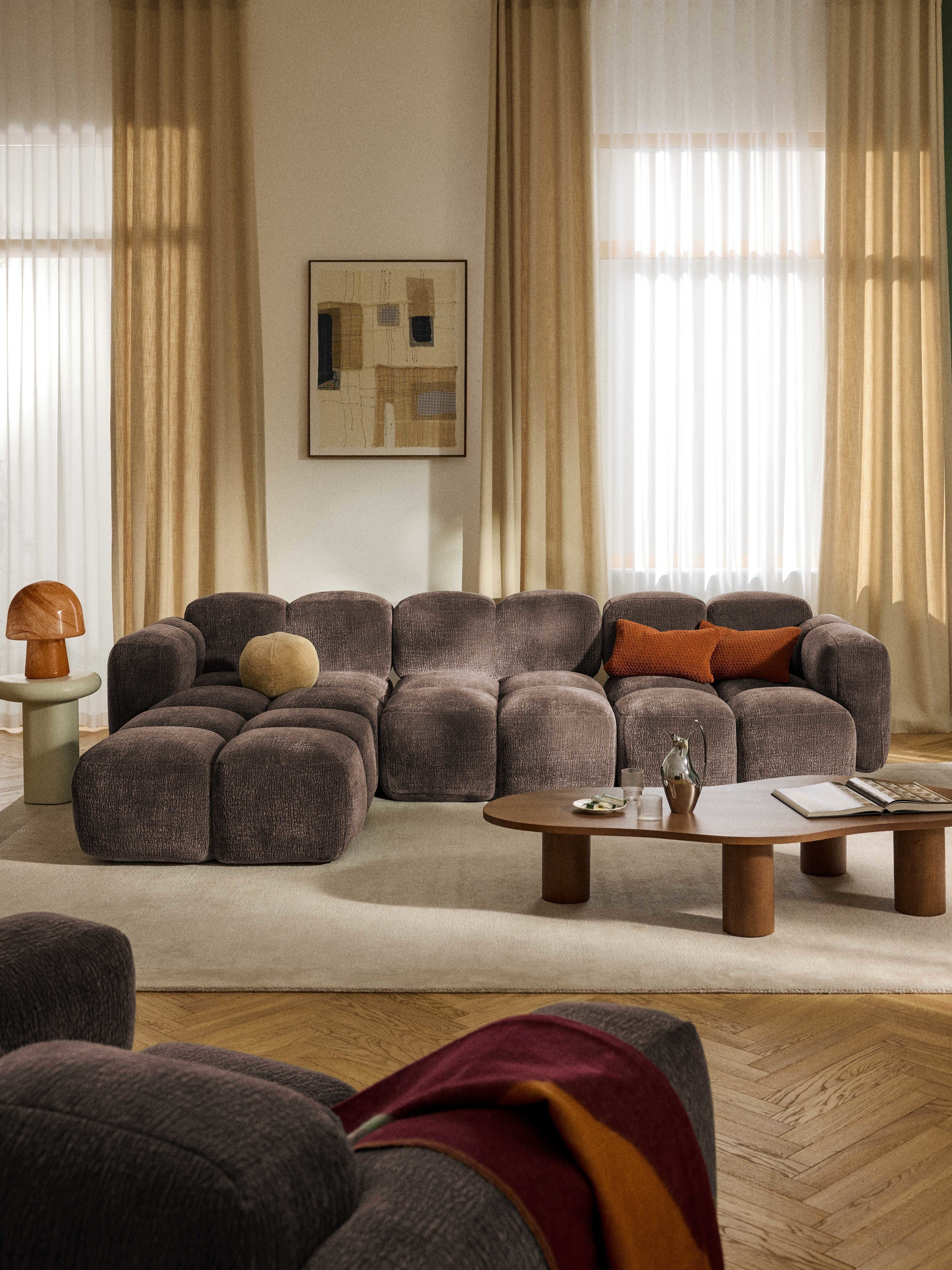 Tayla Modular Sofa (4-seater) with Ottoman (left/right)