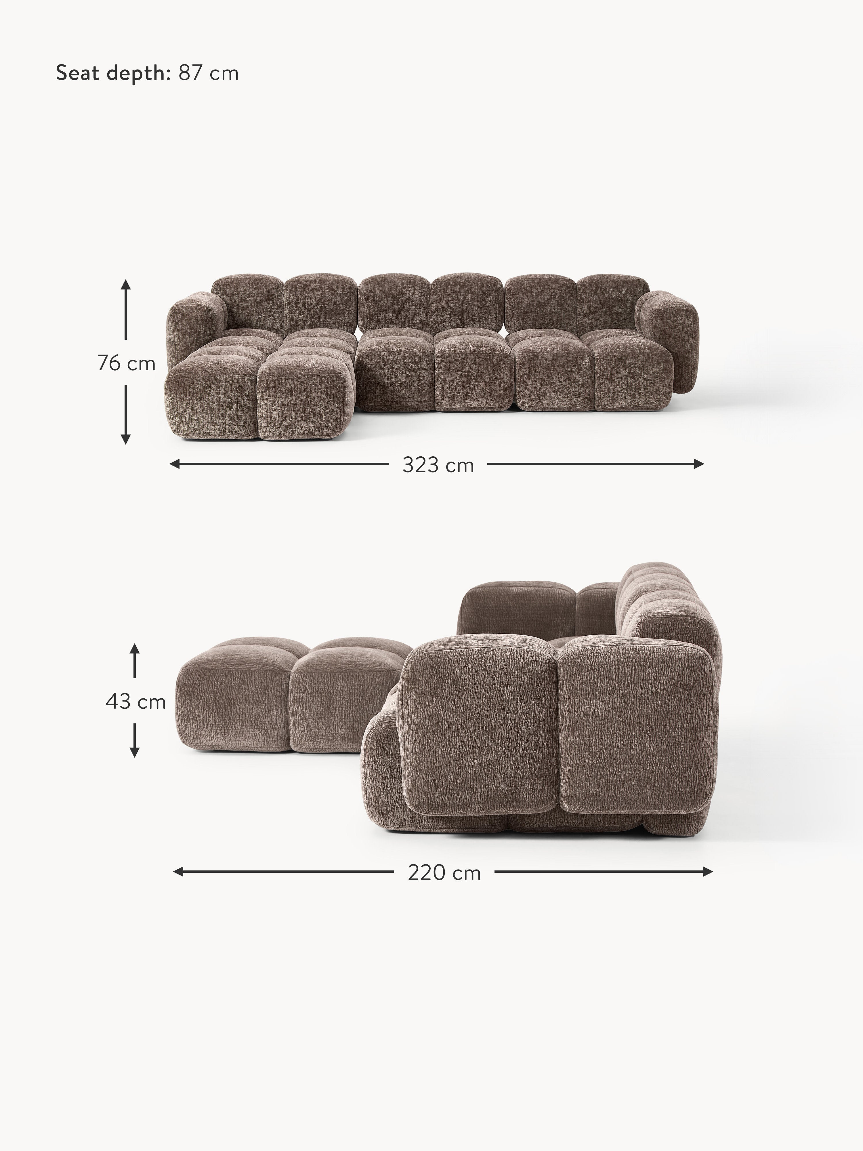 Tayla Modular Sofa (4-seater) with Ottoman (left/right)