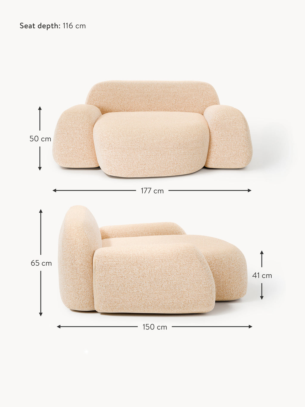 Wolke XL Bouclé Lounge Chair