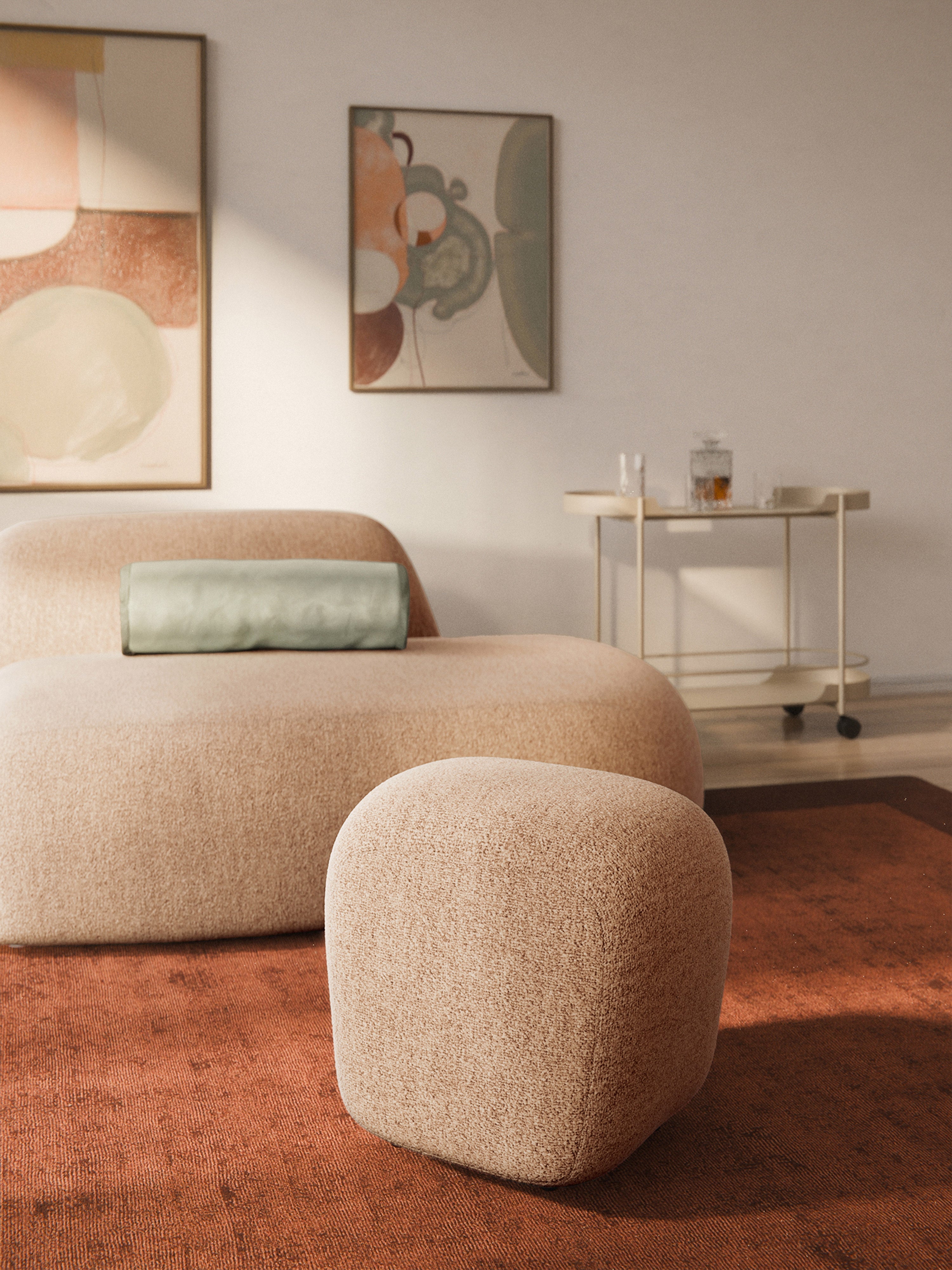 Wolke High Bouclé Ottoman