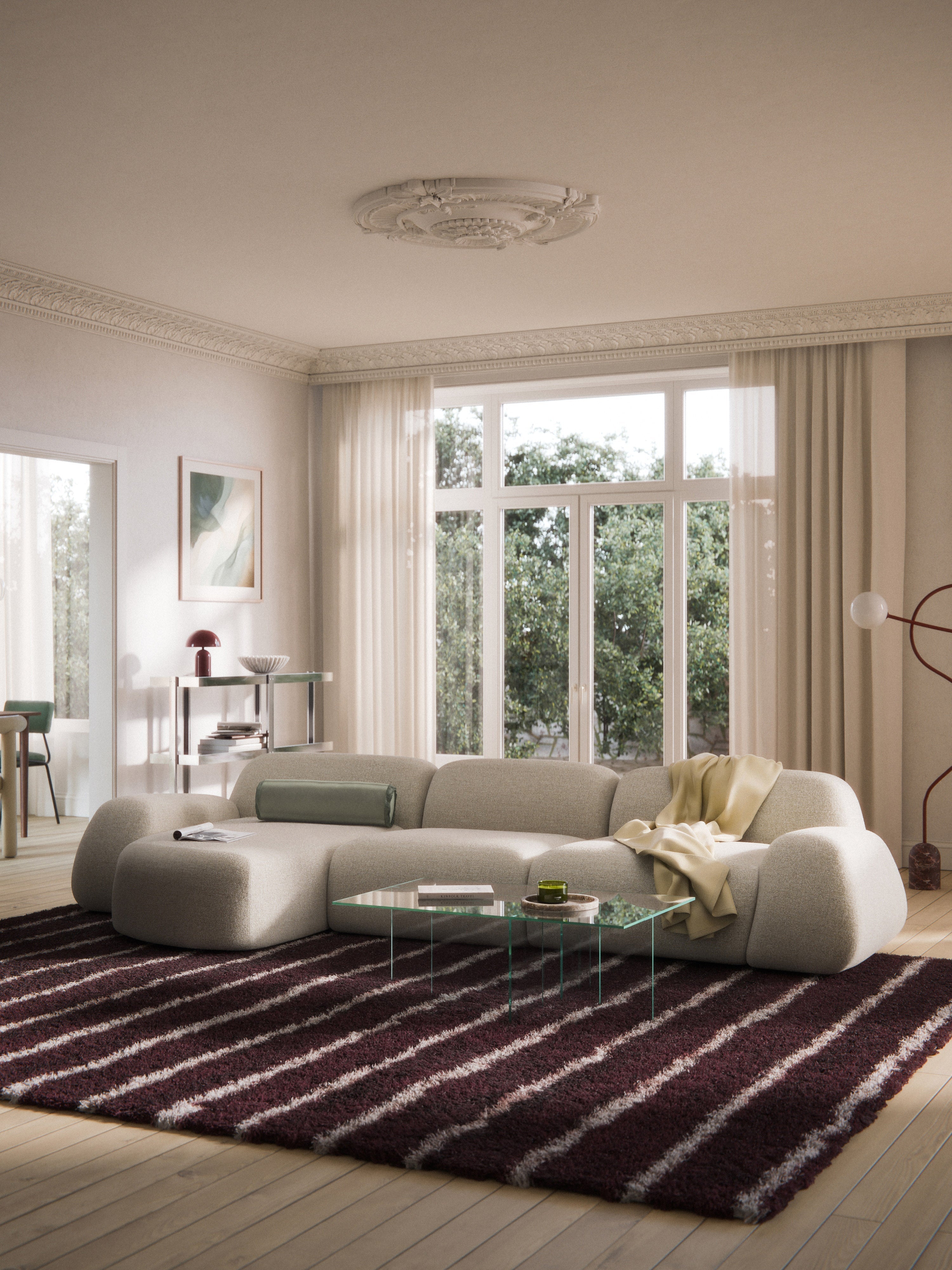 Wolke Modular Bouclé Corner Sofa (4-seater)