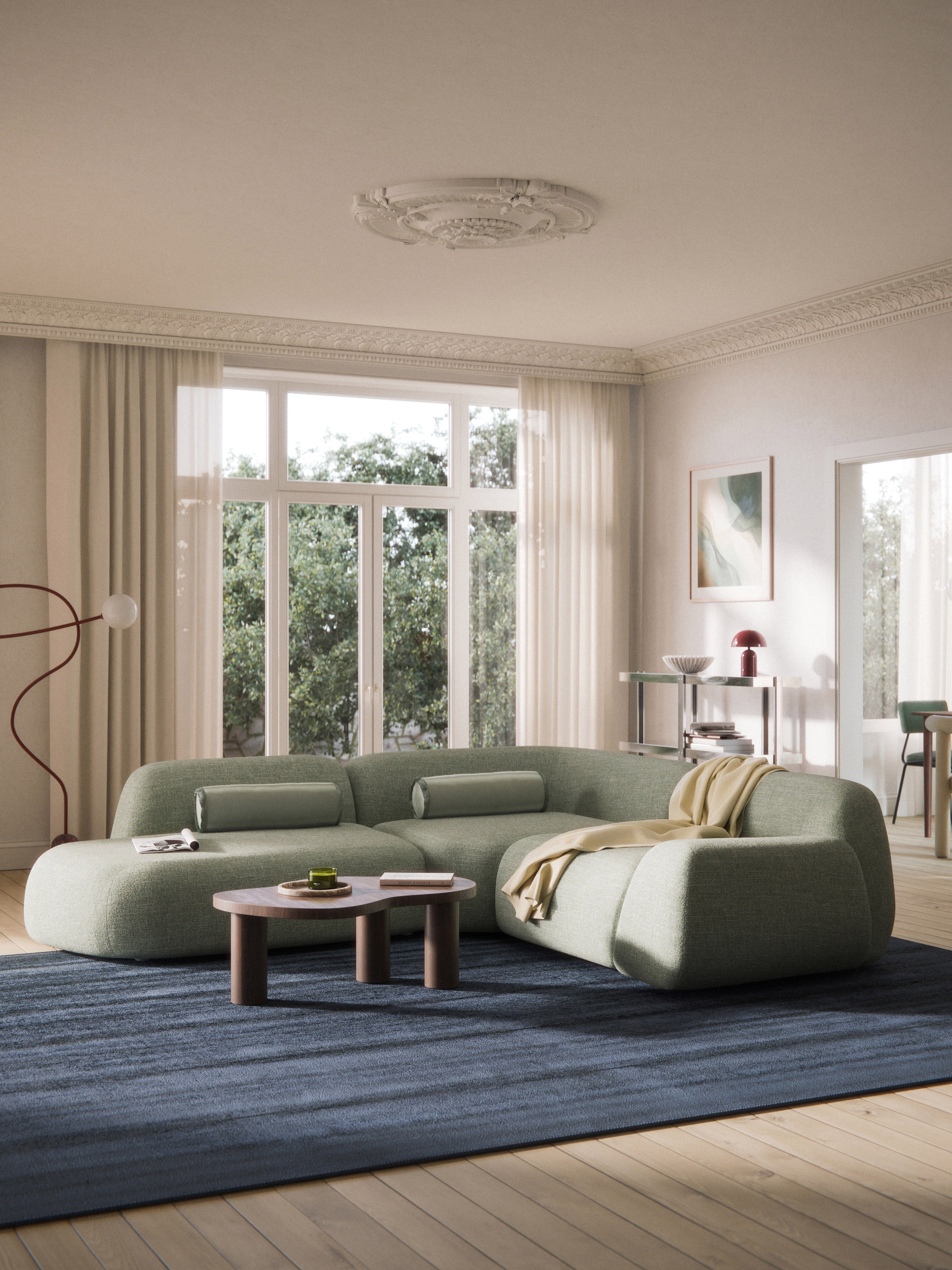 Wolke Modular Bouclé Corner Sofa (4-seater) with Chaise End