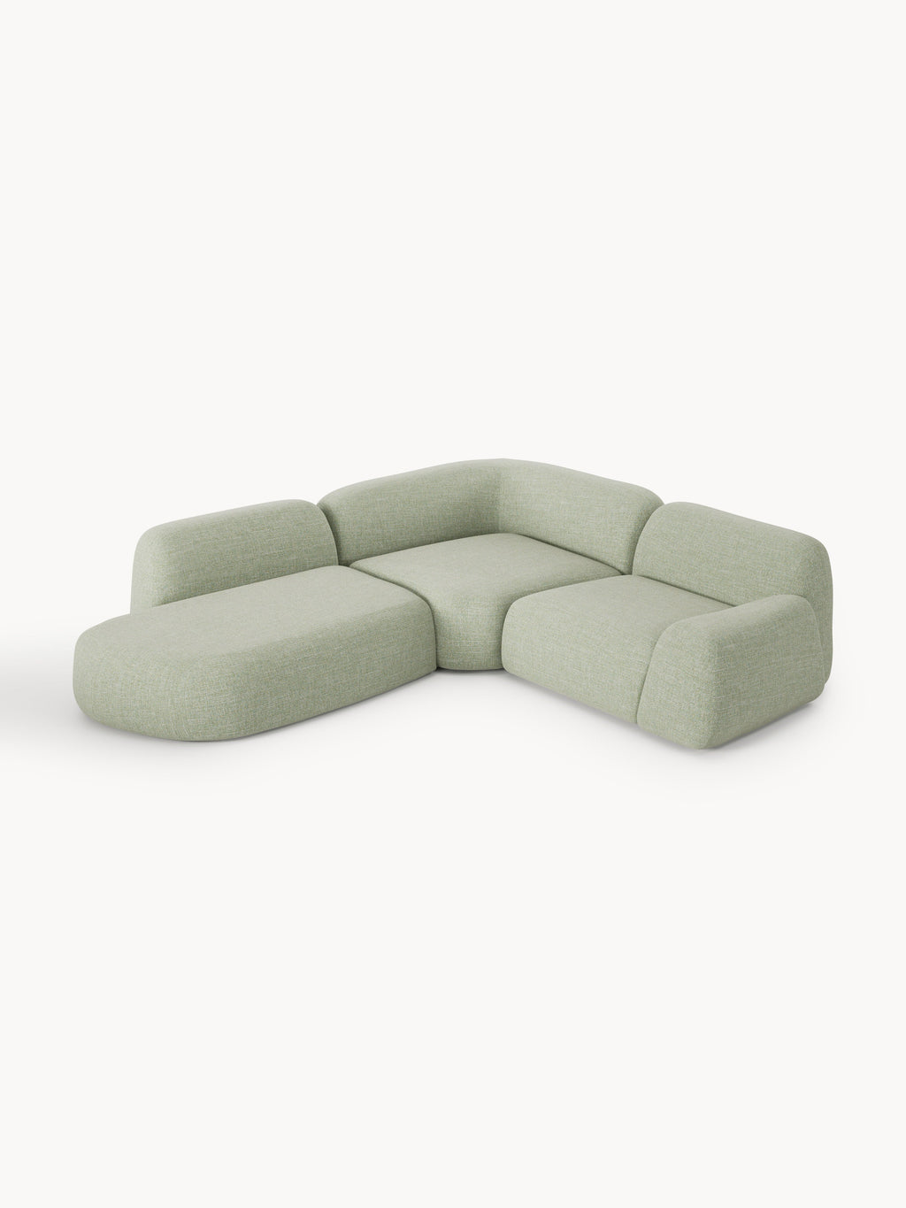 Wolke Modular Bouclé Corner Sofa (4-seater) with Chaise End