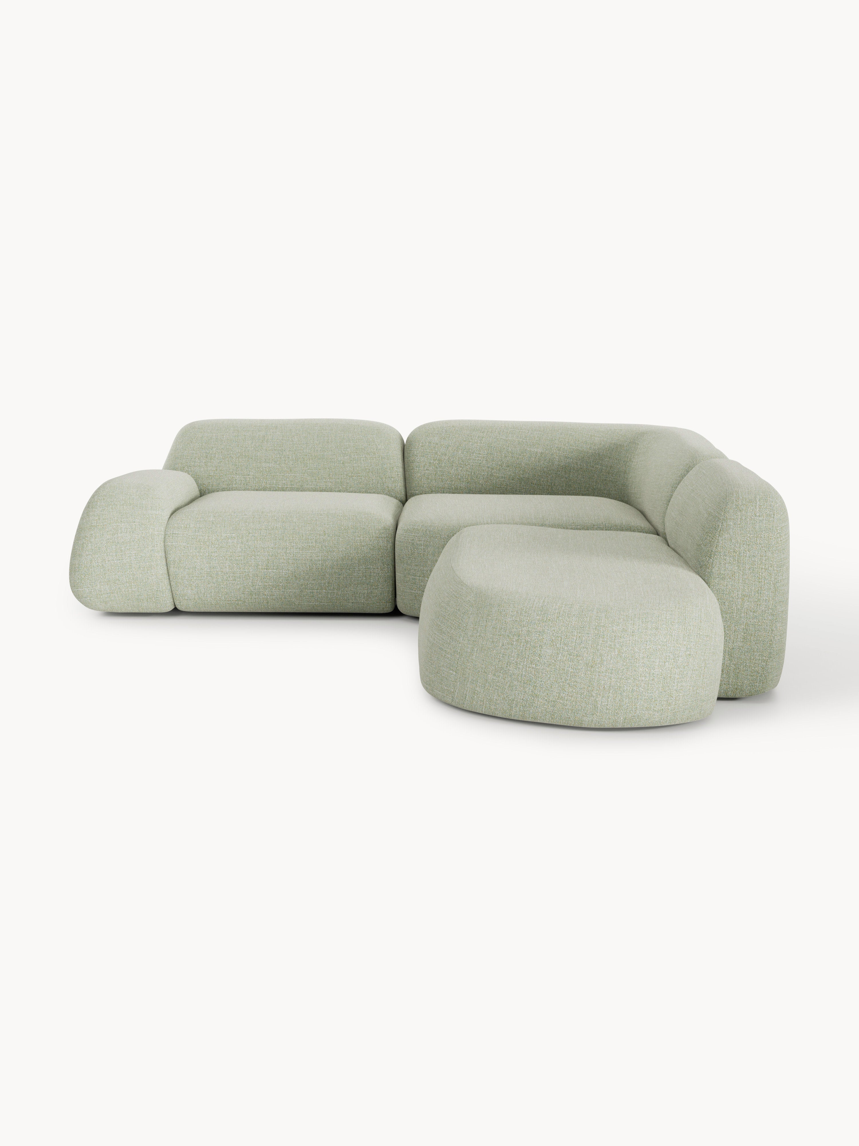 Wolke Modular Bouclé Corner Sofa (4-seater) with Chaise End
