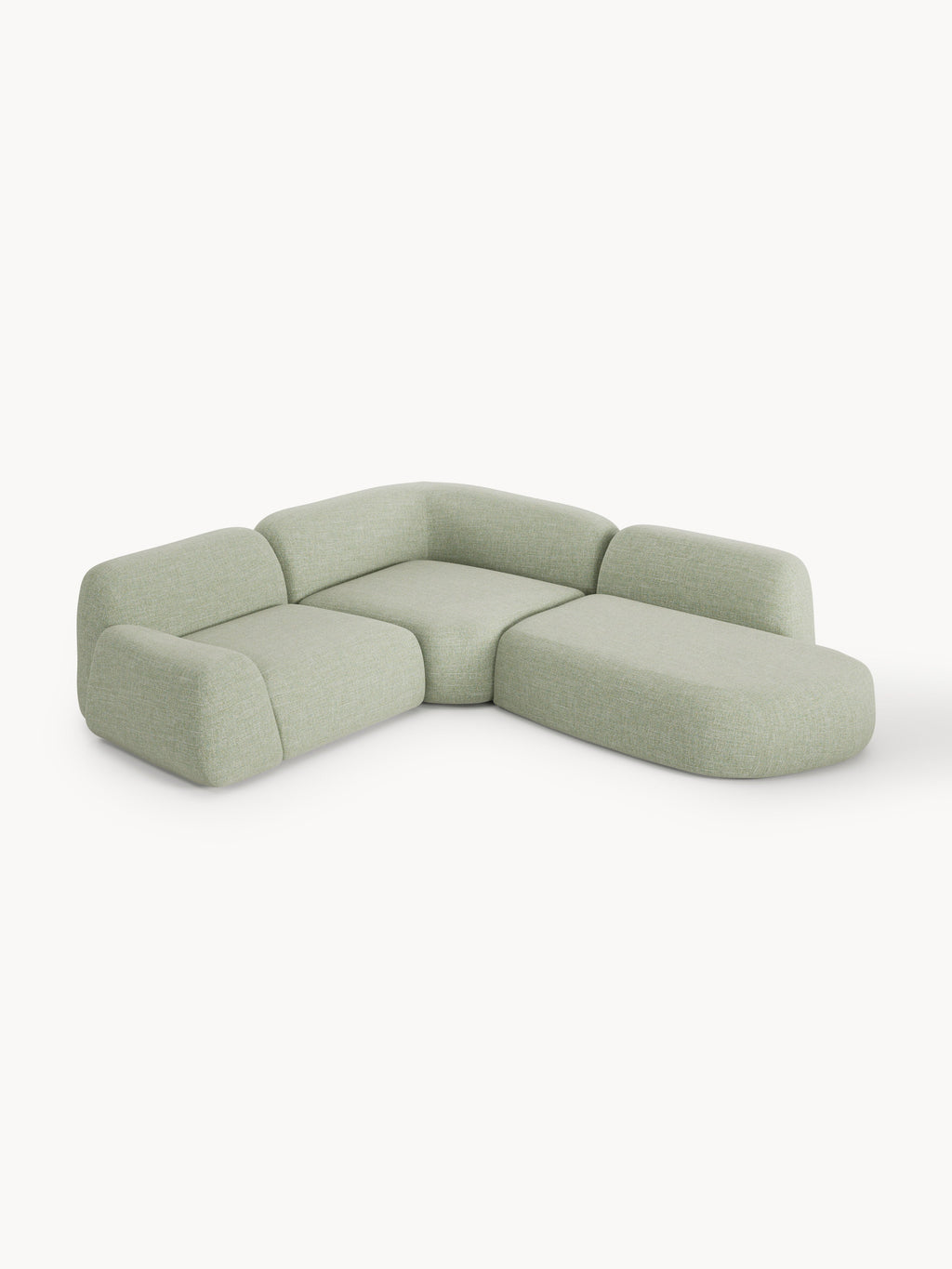 Wolke Modular Bouclé Corner Sofa (4-seater) with Chaise End