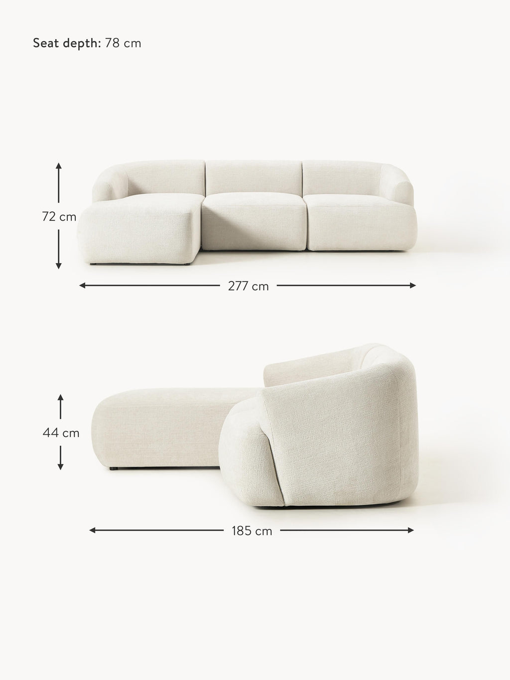 Sofia Modular Corner Sofa (4-seater)