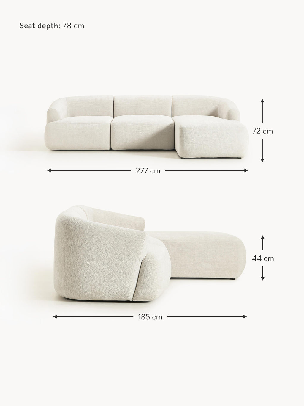 Sofia Modular Corner Sofa (4-seater)