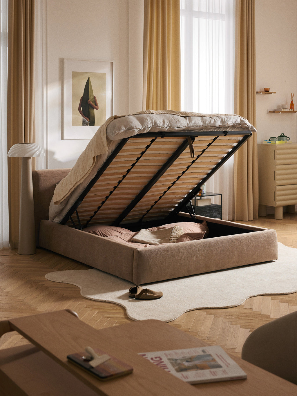 Cloud Upholstered Bed with Storage