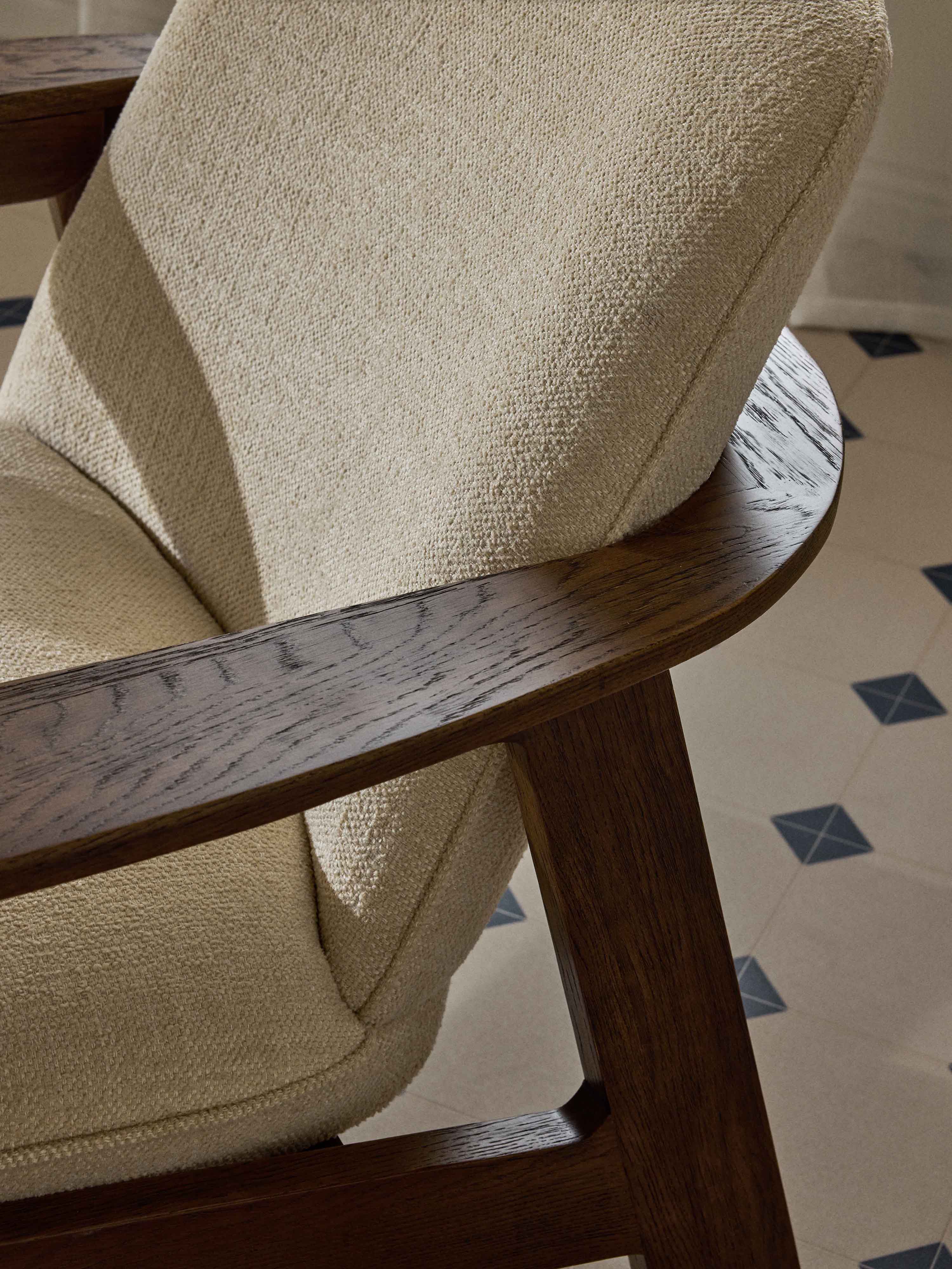 Steve Oak Wood Lounge Armchair