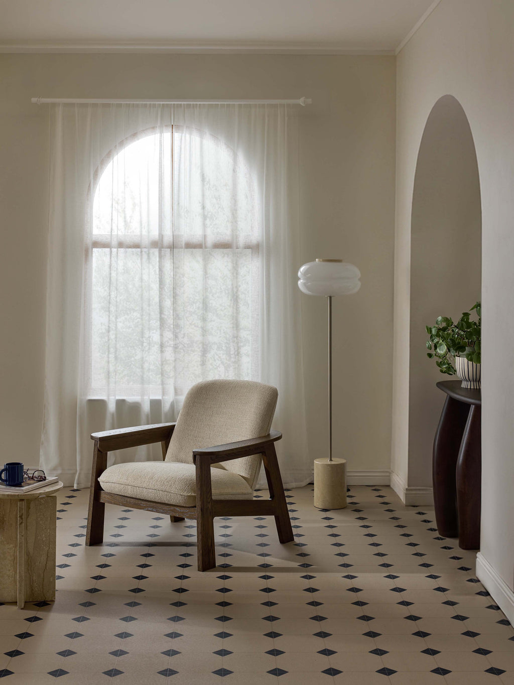 Steve Oak Wood Lounge Armchair