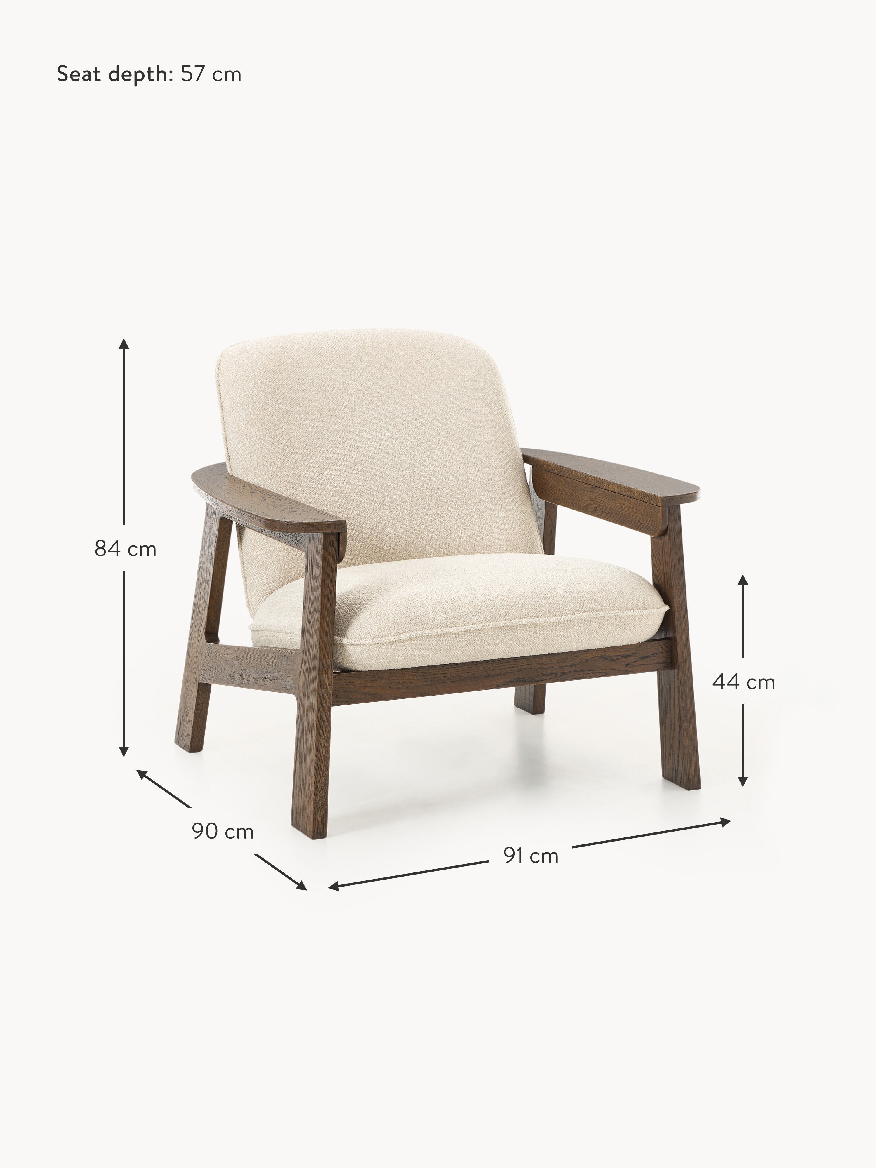 Steve Oak Wood Lounge Armchair