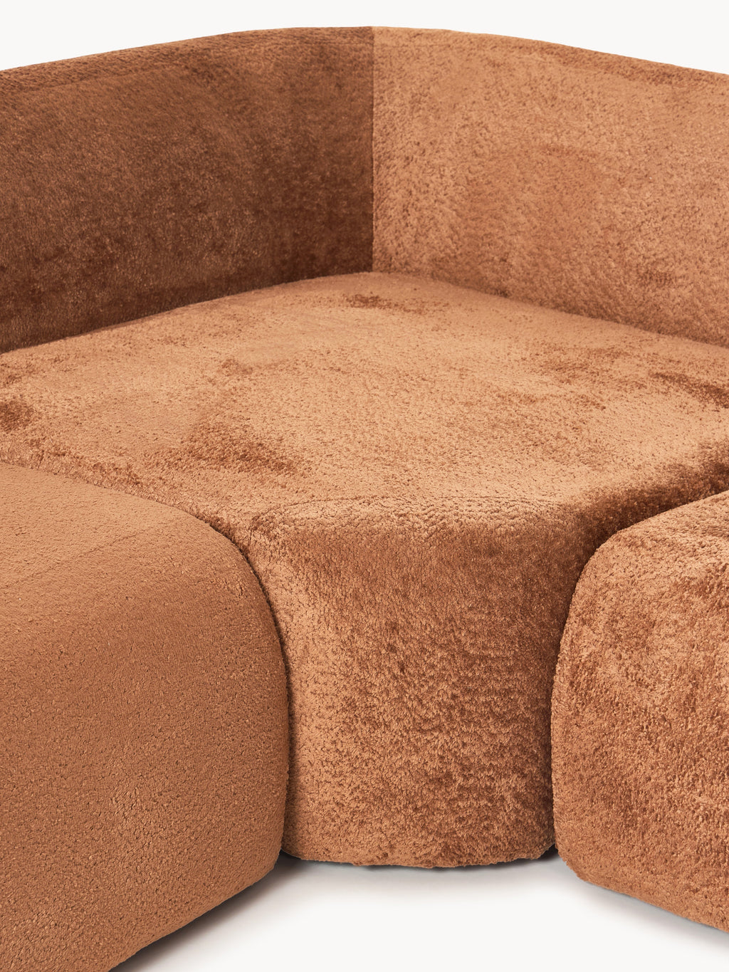 Wolke XL Modular Teddy Bouclé Corner Sofa with Chaise Ends