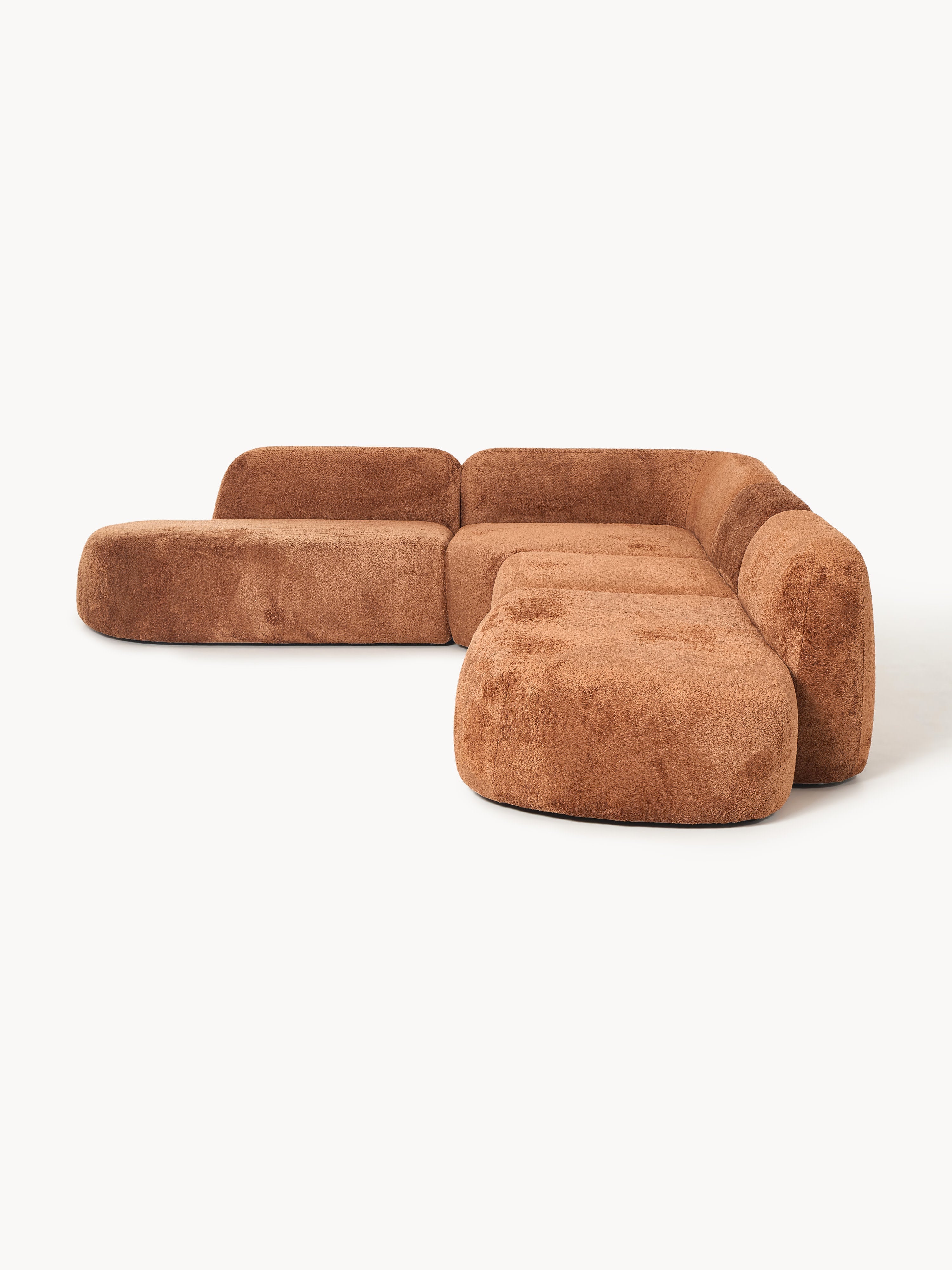 Wolke XL Modular Teddy Bouclé Corner Sofa with Chaise Ends