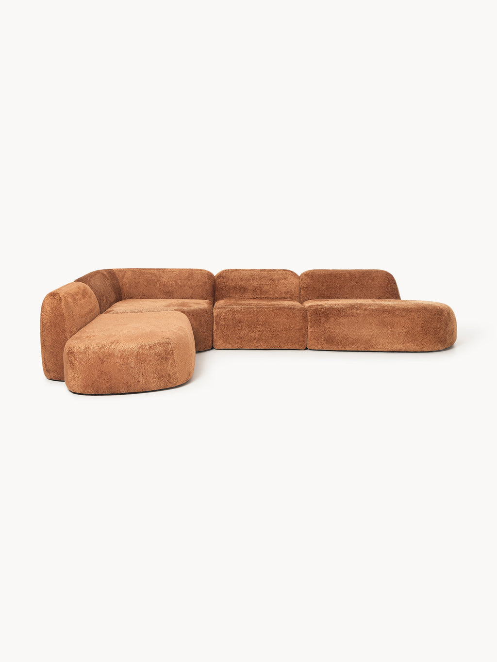 Gallery image 1 - XL Modular Teddy Bouclé Corner Sofa Wolke with Chaise Ends