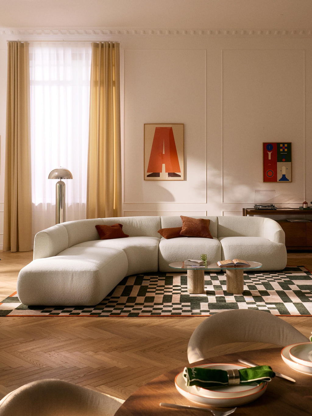 Sofia Modular Bouclé Corner Sofa (4-seater)