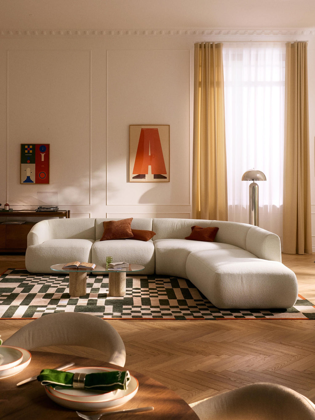 Sofia Modular Bouclé Corner Sofa (4-seater)